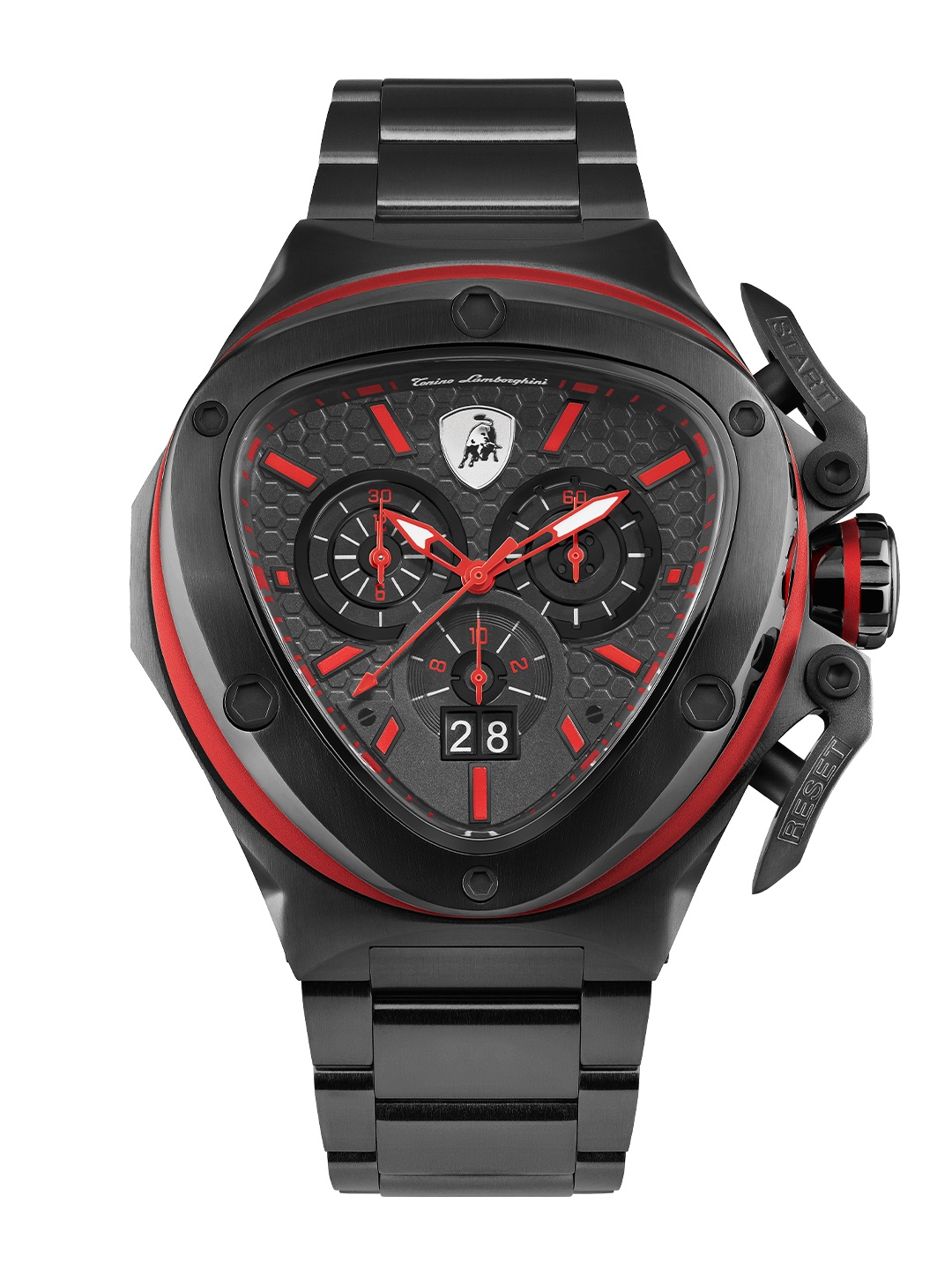 

Tonino Lamborghini Men Stainless Steel Bracelet Style Analogue Chronograph Watch TL9XA-B, Black