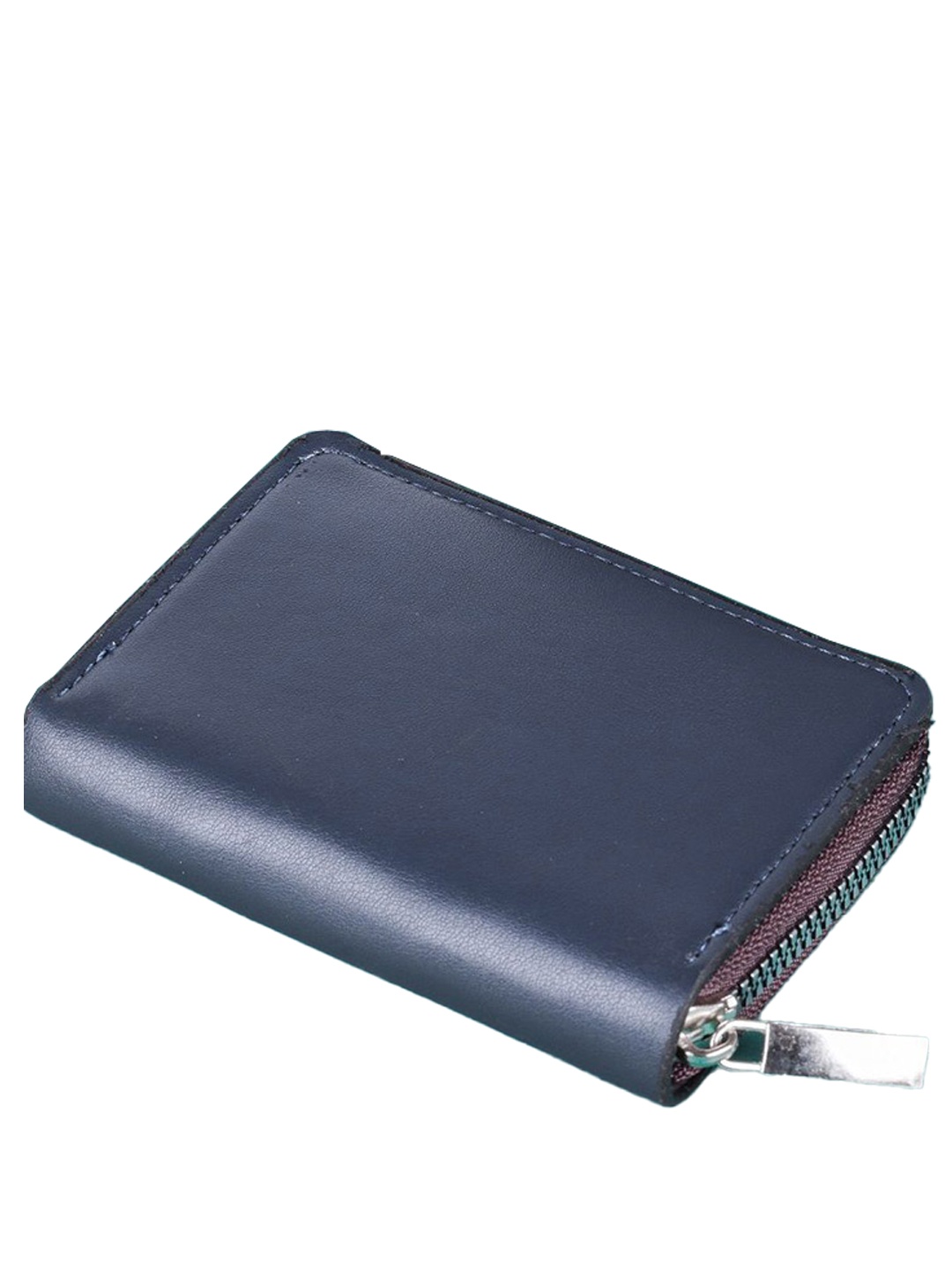 

WATCHSTAR Men Zip Detail Leather Card Holder, Blue
