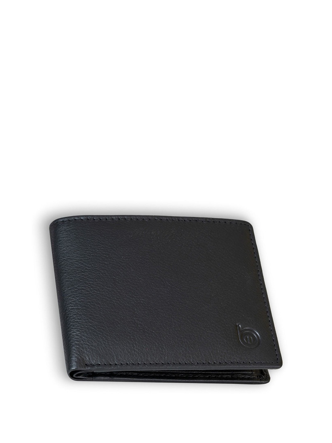 

BAGMAN Men Leather Two Fold Wallet, Black