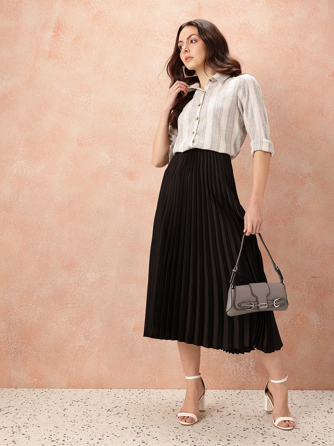 

all about you Striped Casual Shirt, White