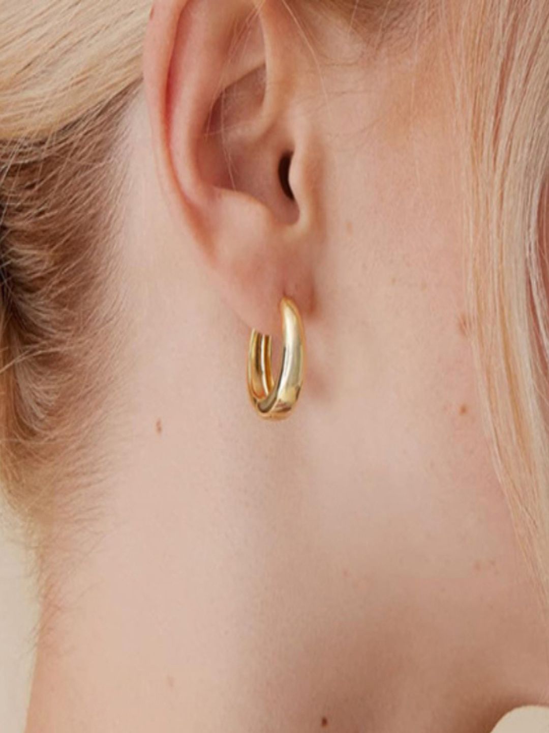 

AQUASTREET 14K Gold-Plated Antitarnish Hoops Lightweight Earrings