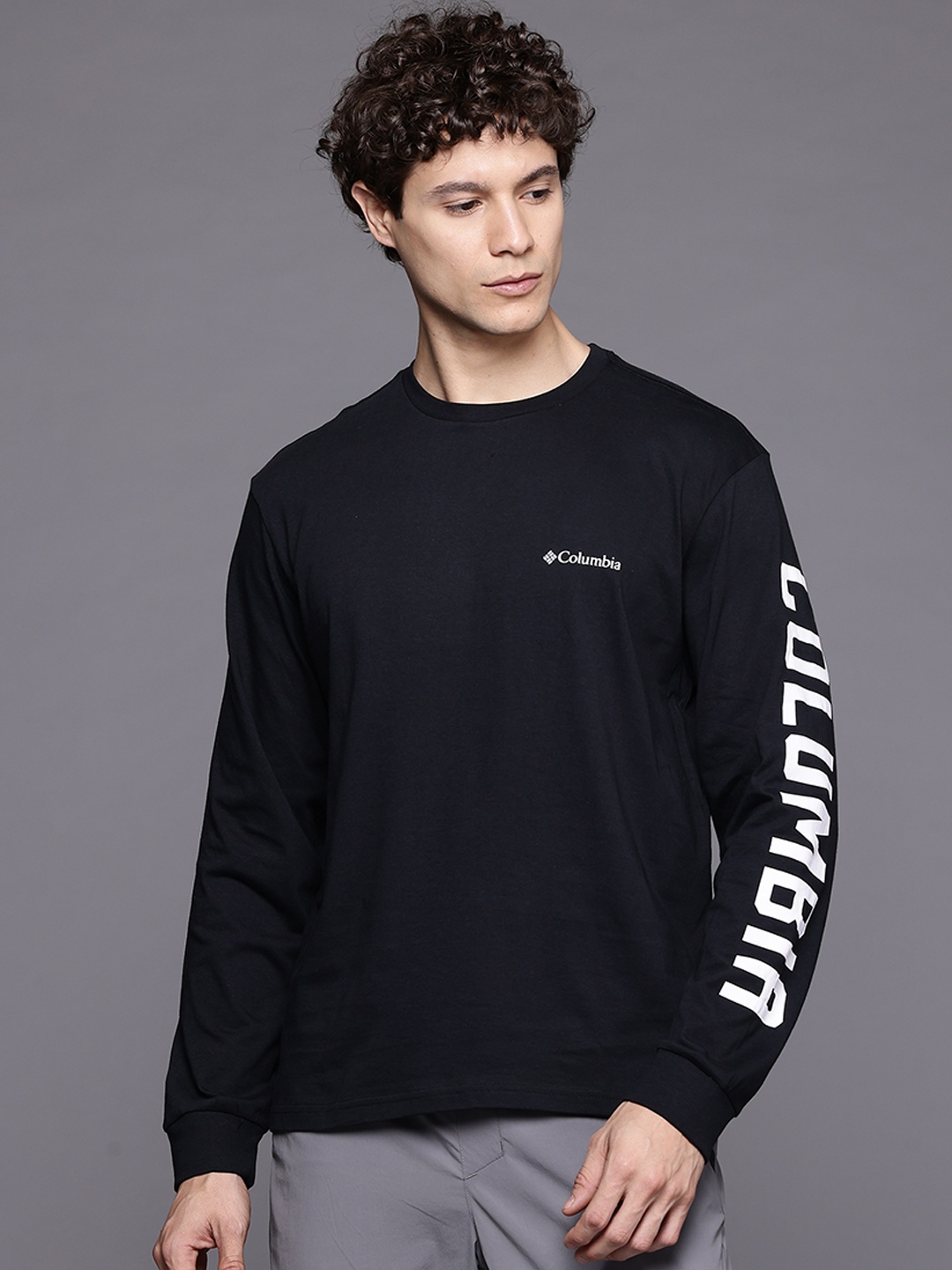 

Columbia Rockaway River Brand Logo Printed Drop-Shoulder Sleeves T-shirt, Black