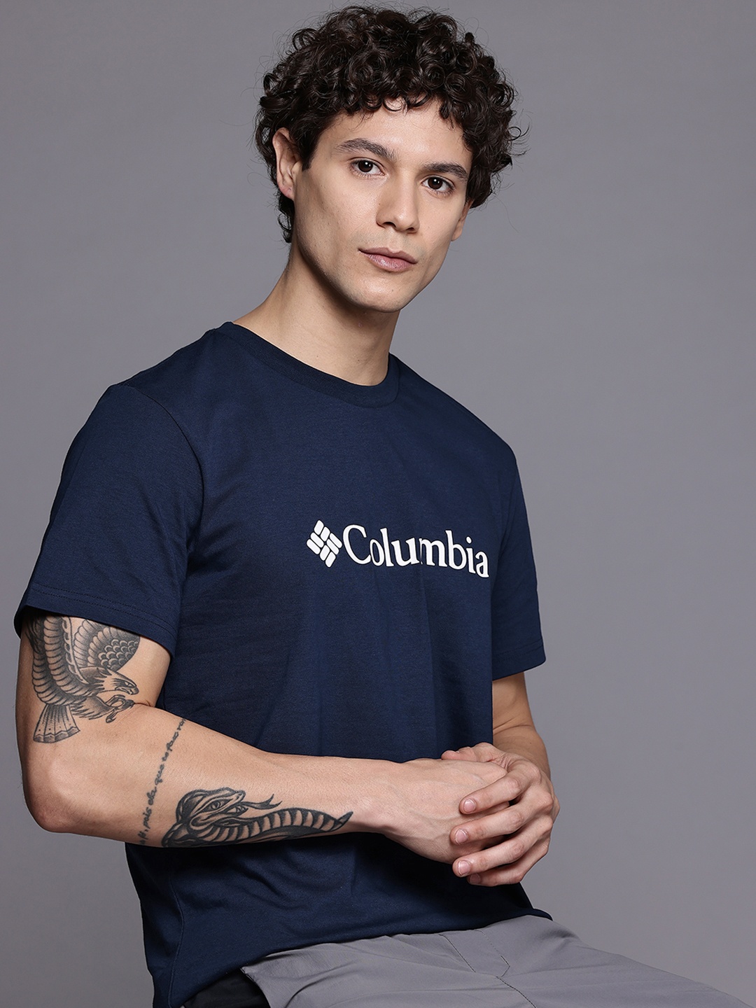 

Columbia Pure Cotton CSC Basic Brand Logo T-shirt, Navy blue