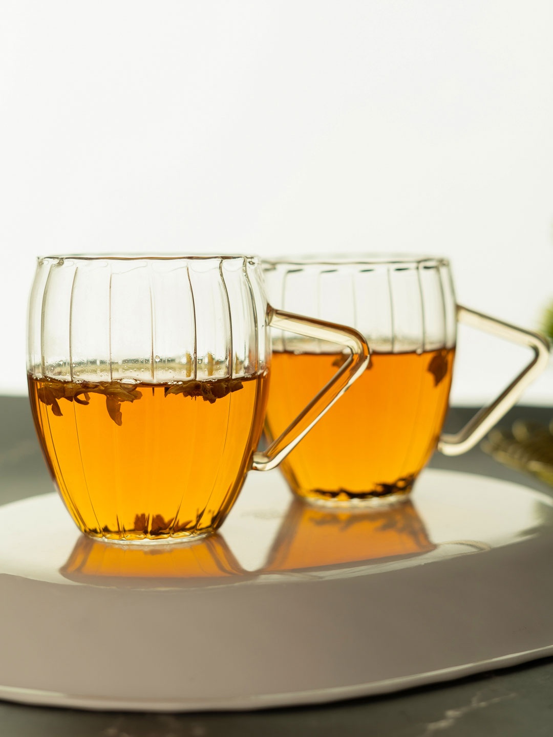 

Aura Transparent 6 Pieces Borosilicate Ribbed Coffee Mugs
