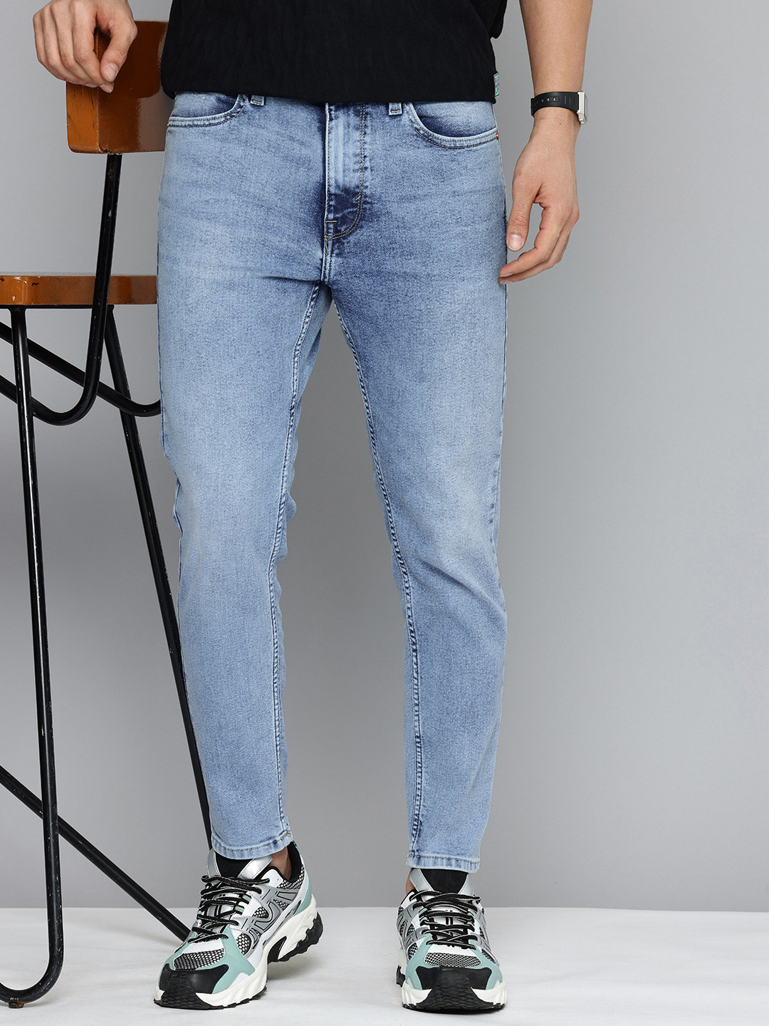 

Flying Machine Men Mankle Relaxed Tapered Fit High-Rise Stretchable Jeans, Blue