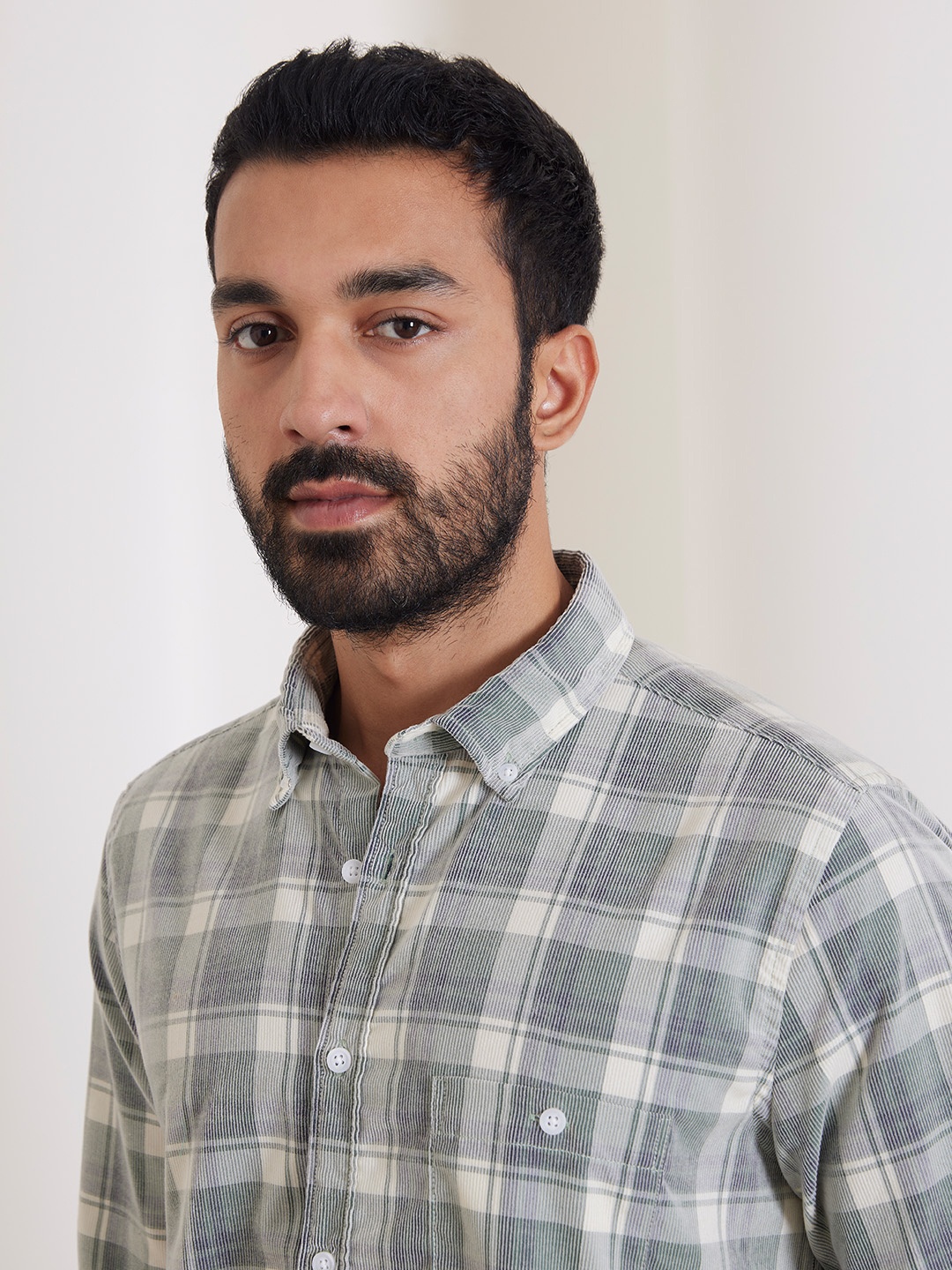 

Bombay Shirt Company Men Comfort Tailored Fit Tartan Checks Opaque Checked Casual Shirts, Green