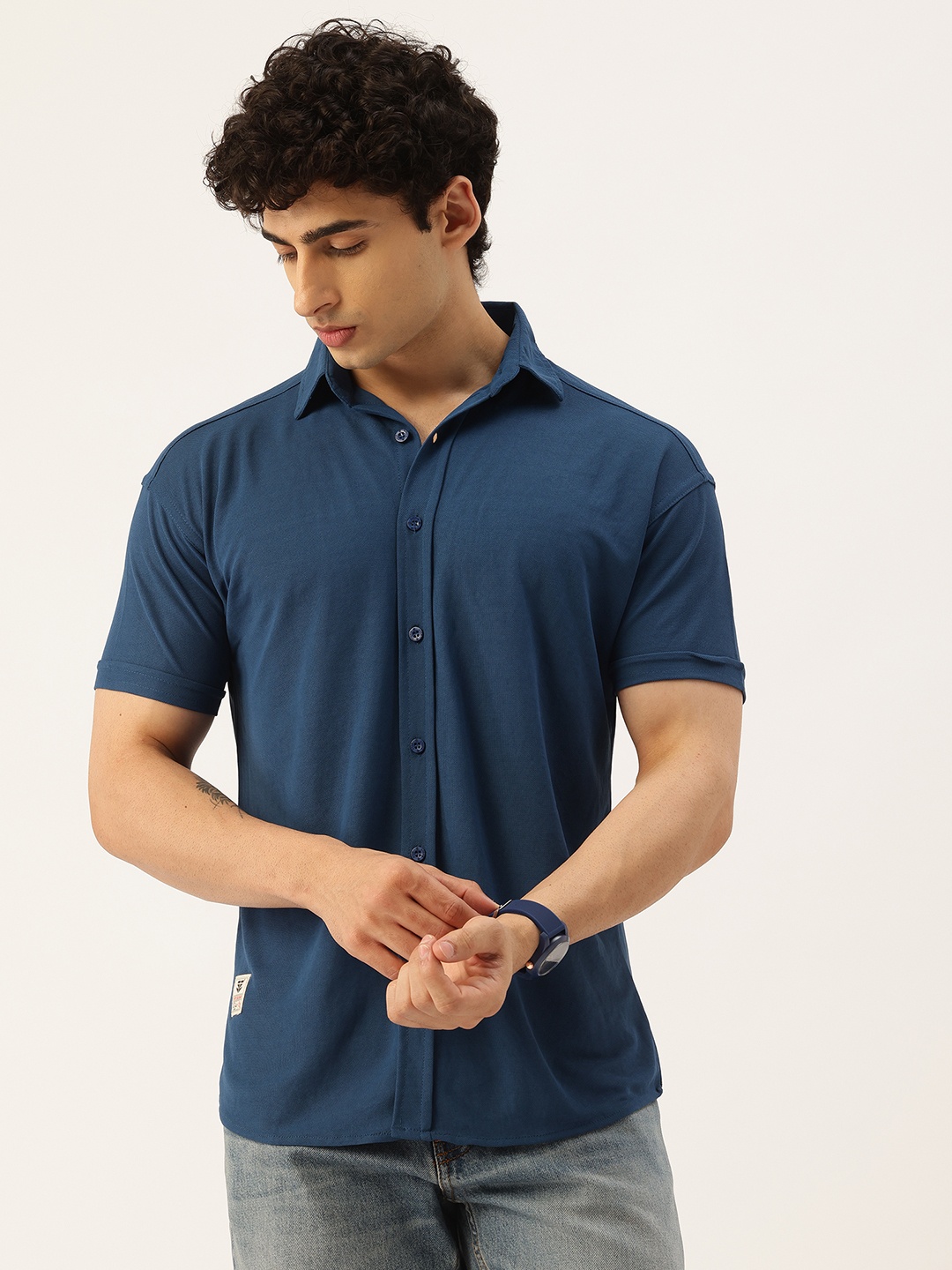 

FIFTY TWO Comfort Textured Shirt, Navy blue