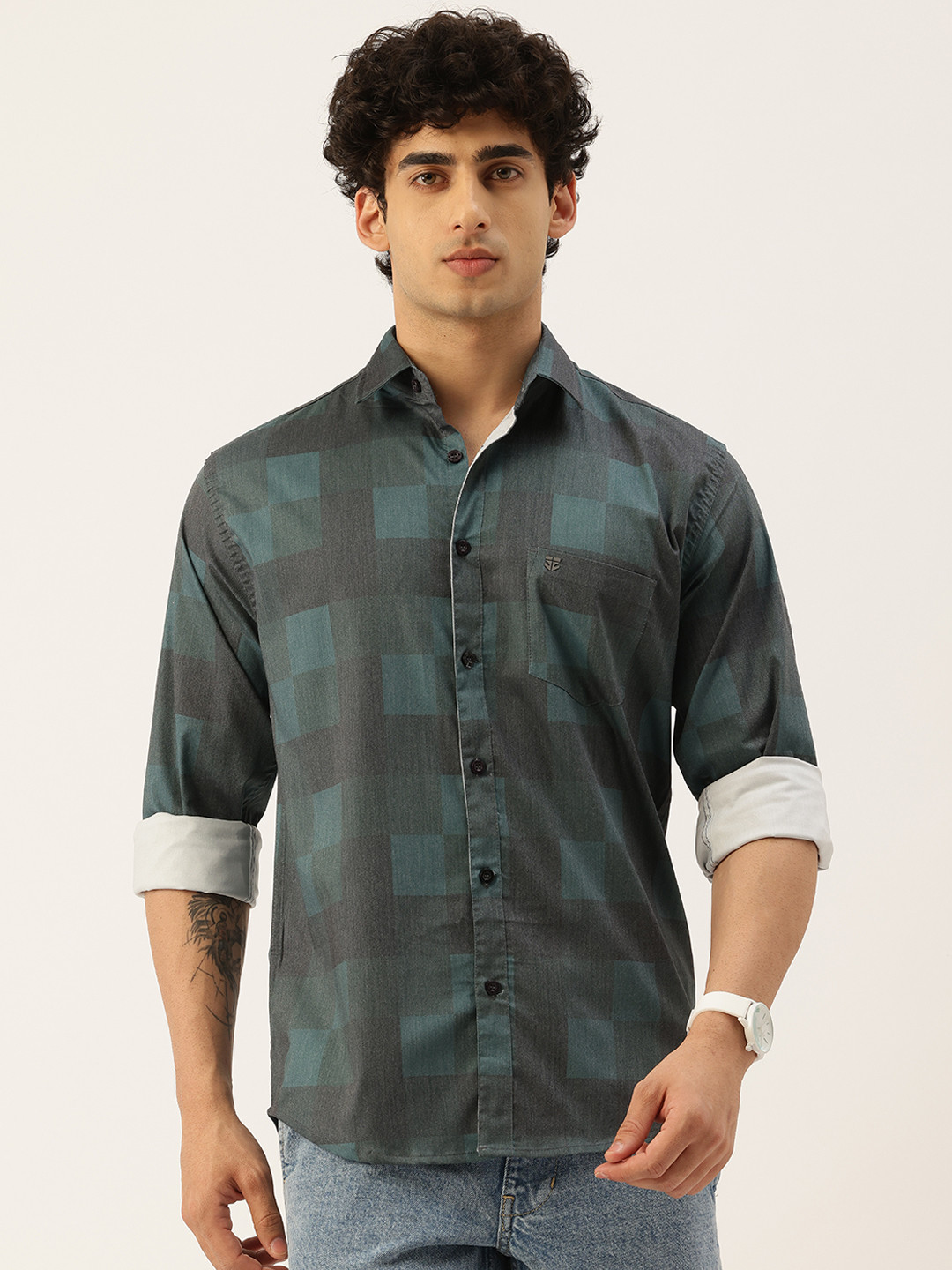 

FIFTY TWO Comfort Buffalo Checked Shirt, Green