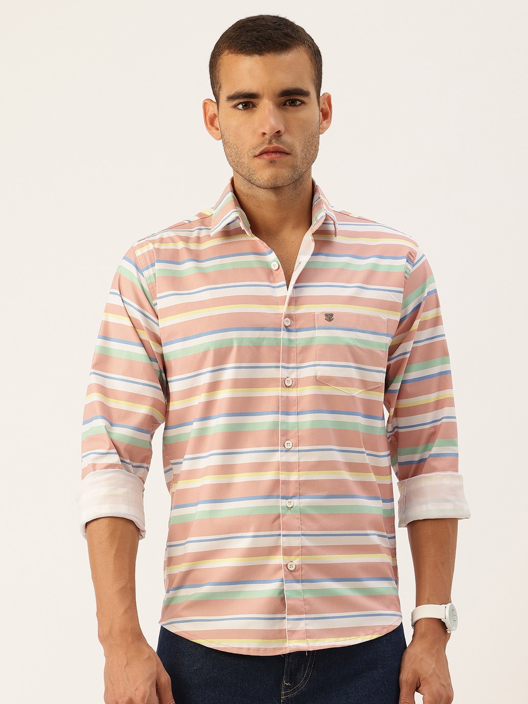 

FIFTY TWO Comfort Multi Striped Casual Shirt