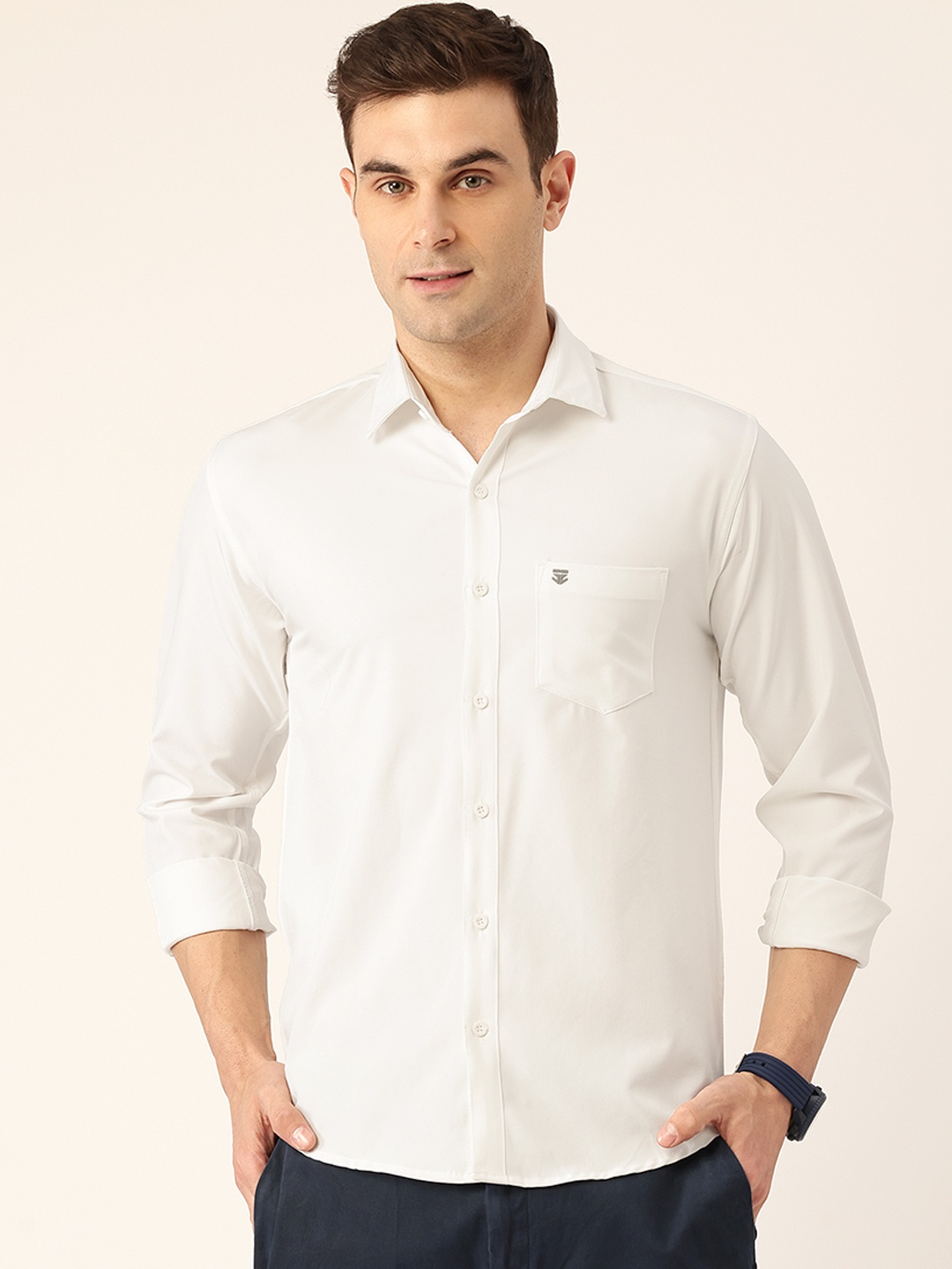 

FIFTY TWO Solid Casual Shirt, White