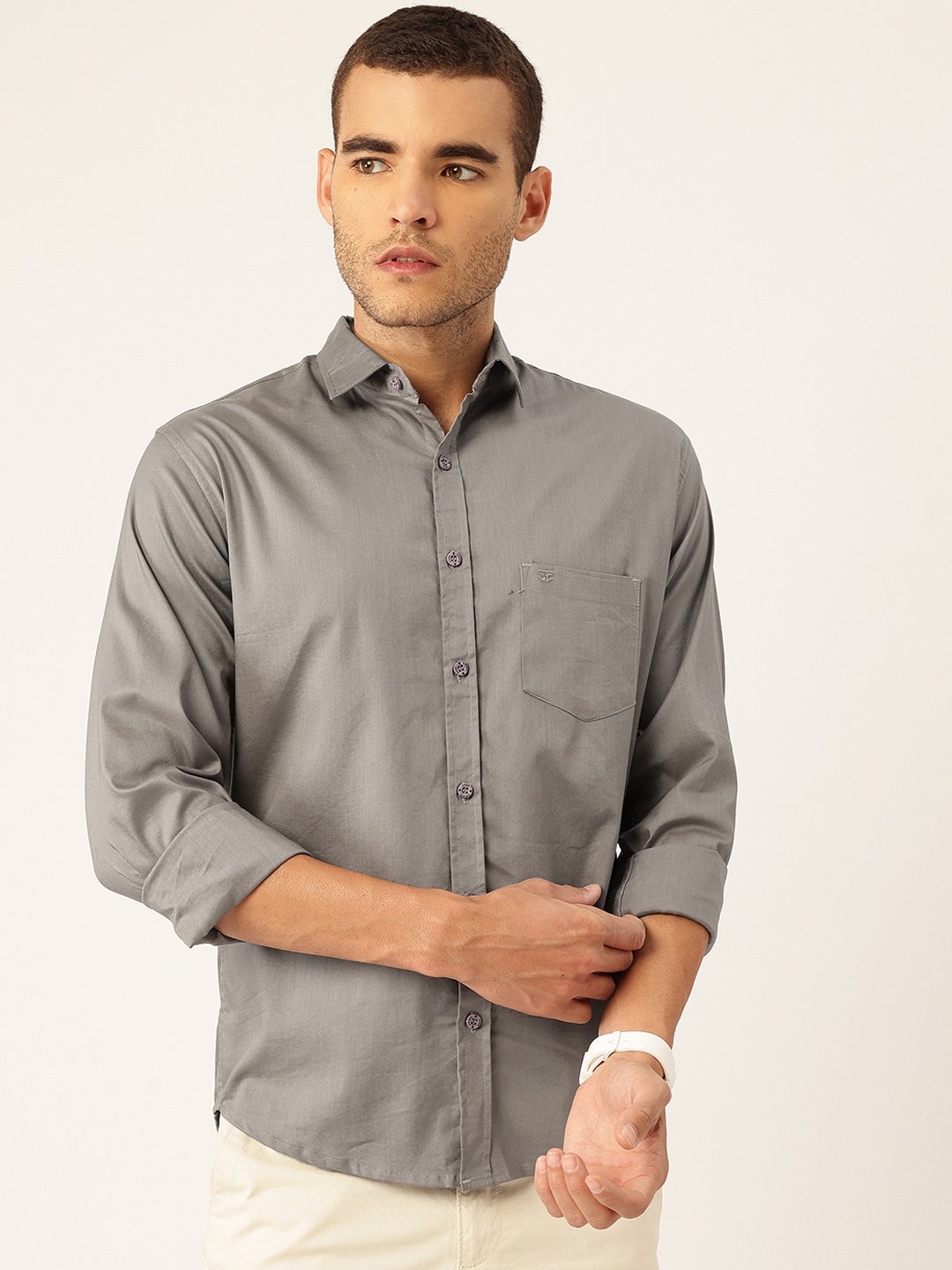 

FIFTY TWO Men Opaque Casual Shirt, Grey