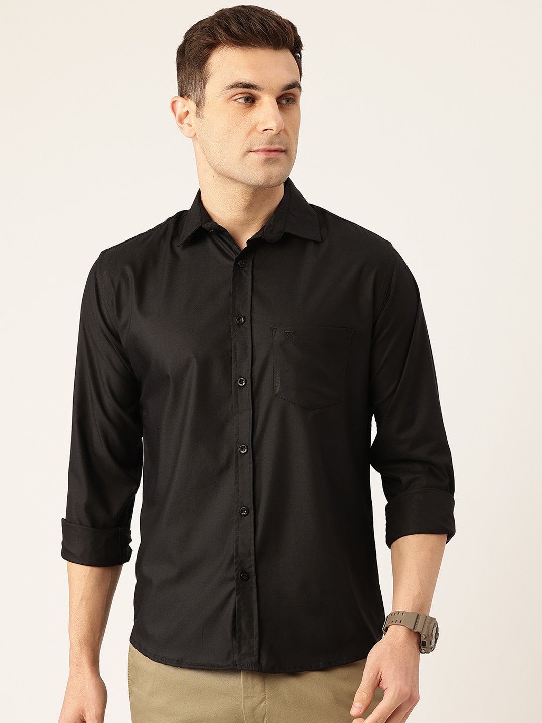

FIFTY TWO Men Opaque Casual Shirt, Black