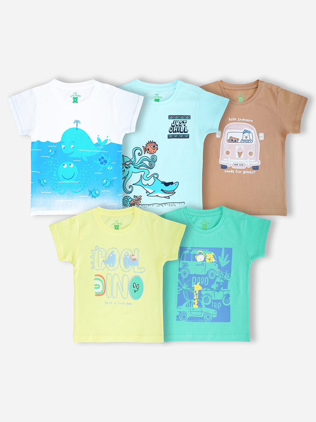 

YUV Kids 5 Printed Applique T-shirt, Multi