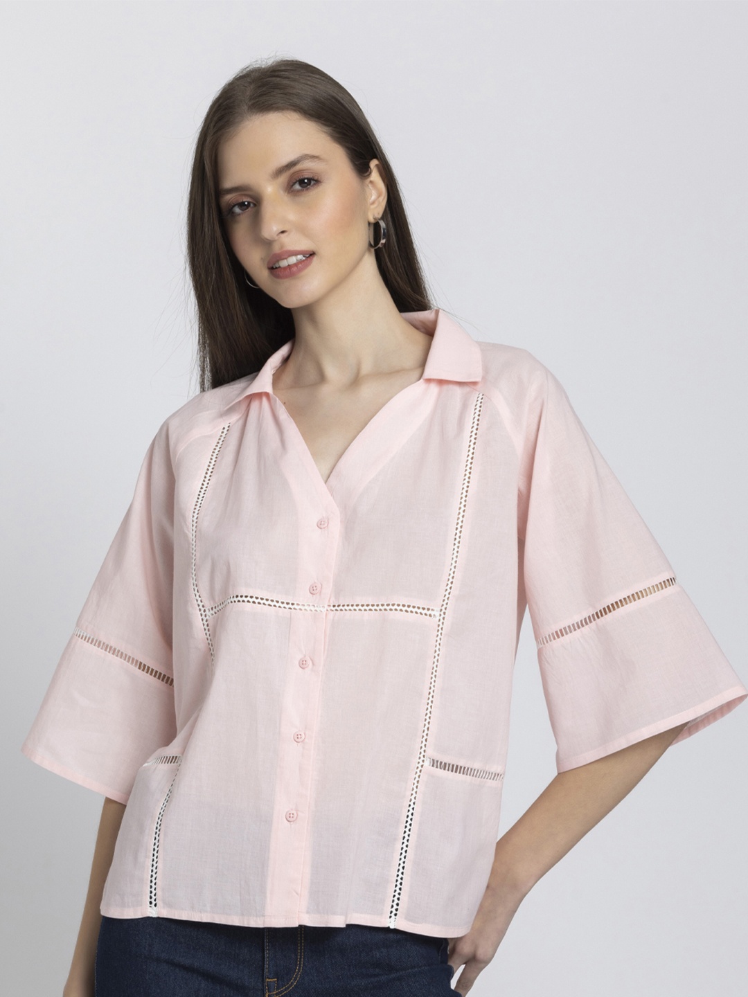 

SHAYE Women Smart Opaque Casual Shirt, Pink
