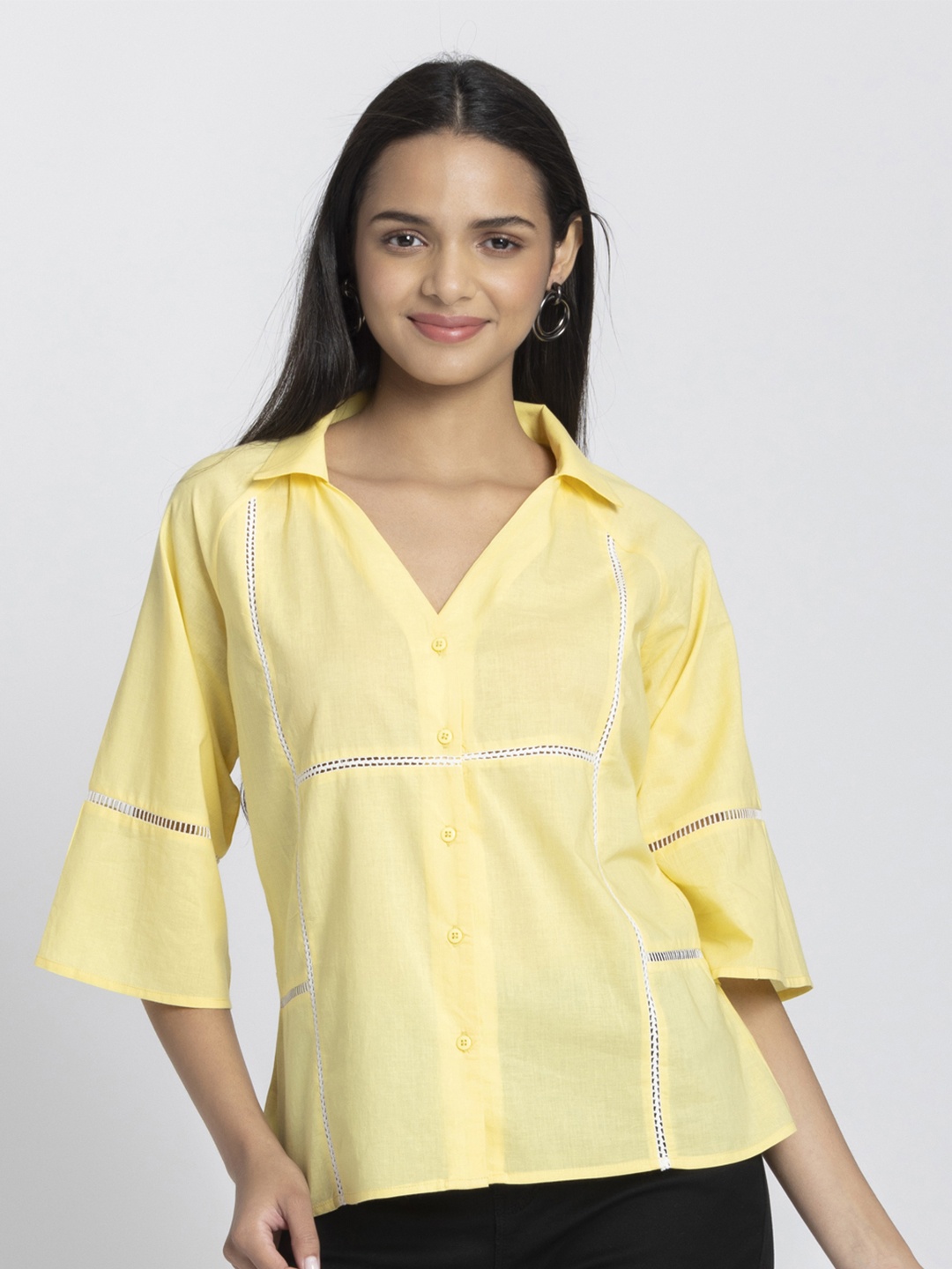 

SHAYE Women Smart Opaque Casual Shirt, Yellow