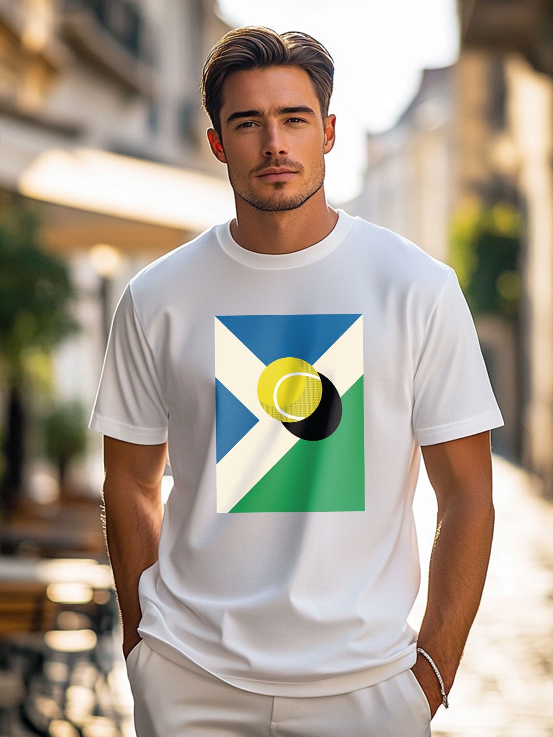 

NOBERO Men Printed T-shirt, White