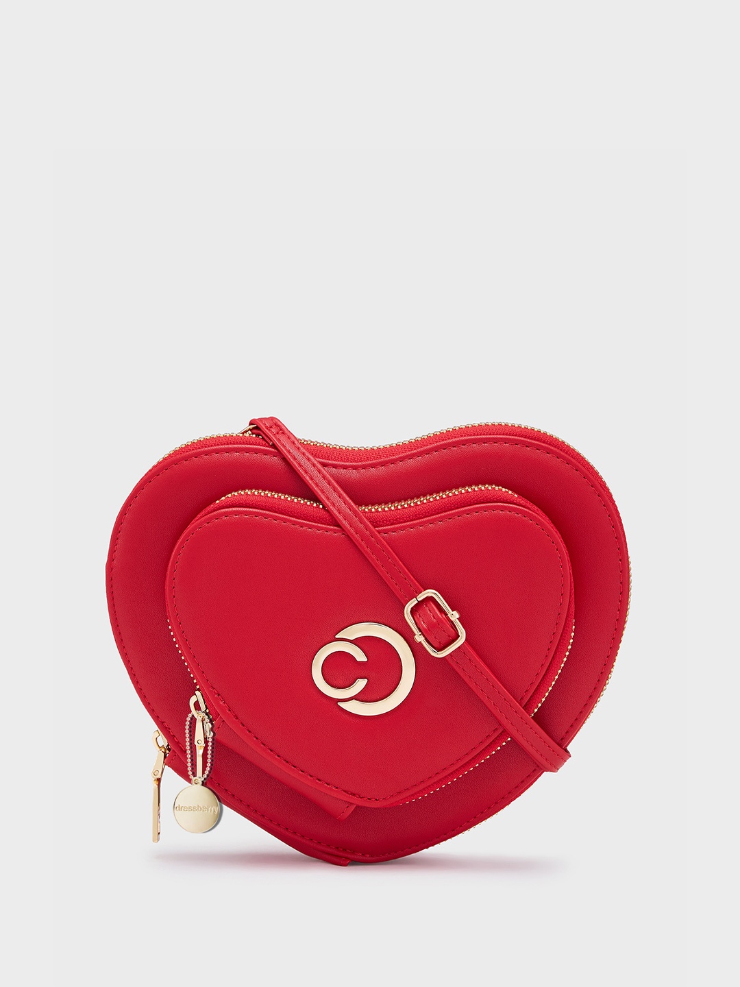 

DressBerry X CAPRESE Structured Sling Bag with Tasselled, Red