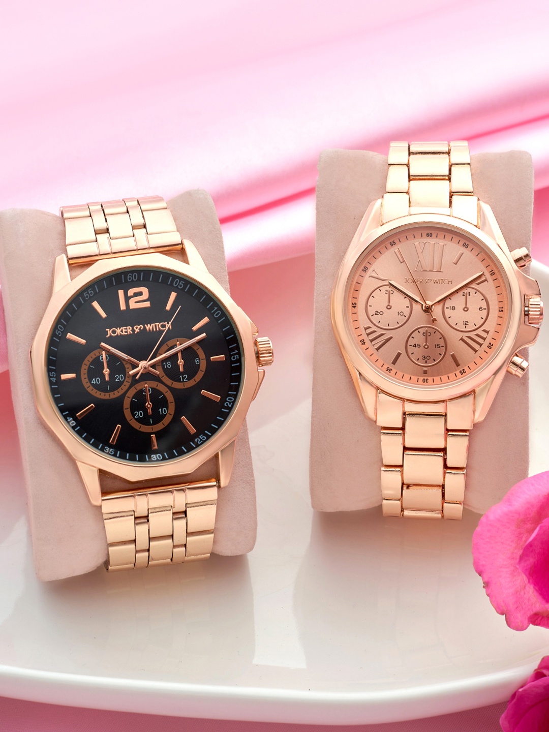 

JOKER & WITCH Keanu & Alexandra Analogue Couple Watches Giftset, Rose gold