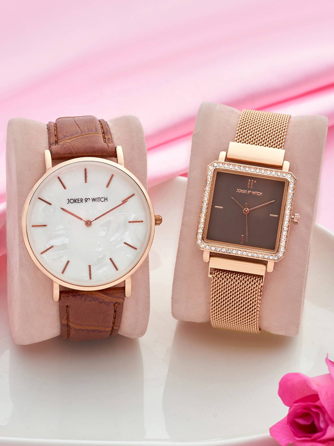 

JOKER & WITCH Johnny & June Analogue Couple Watches Giftset, Rose gold