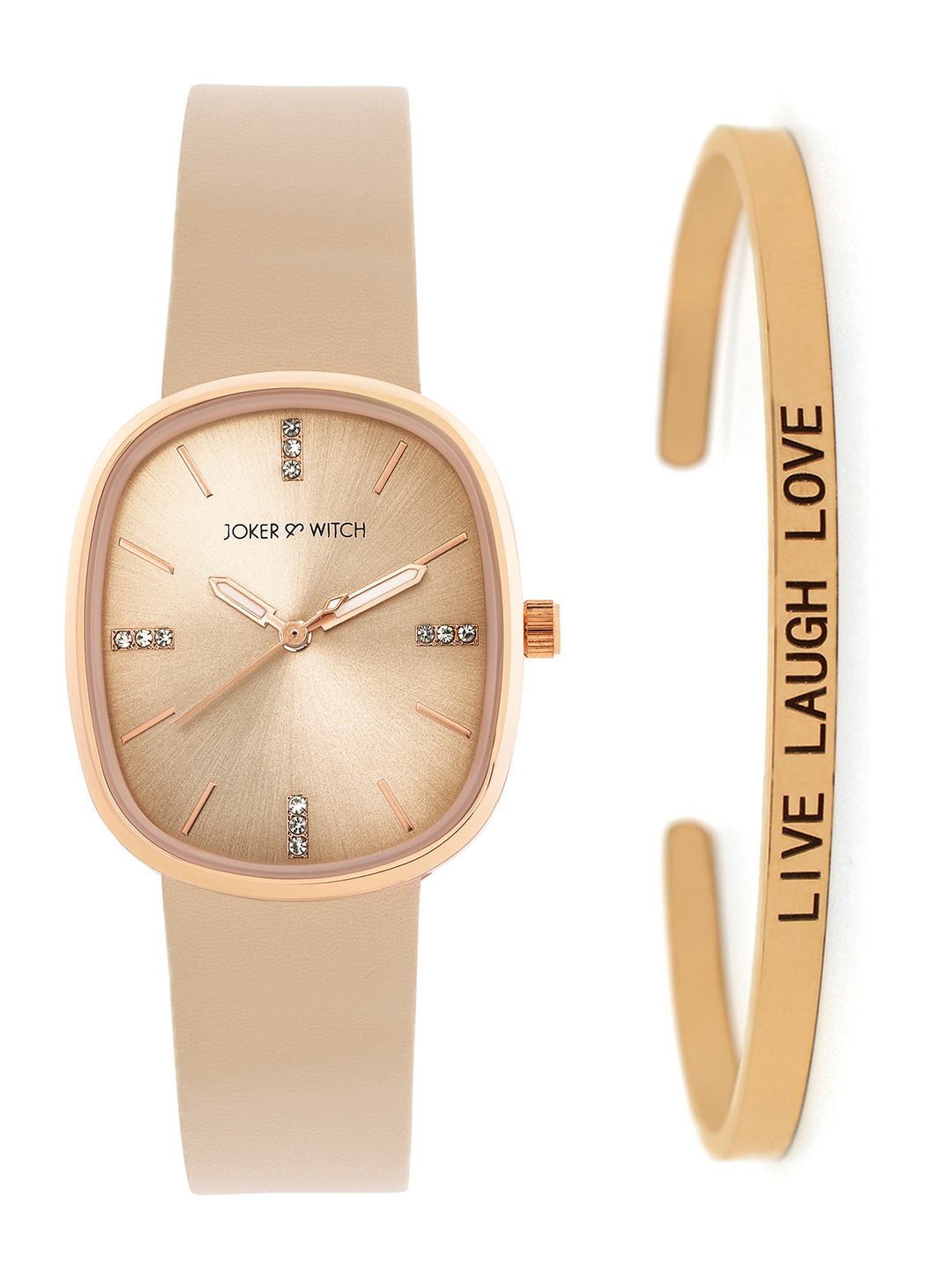 

JOKER & WITCH Women Aura Shift Watch Bracelet Stack Gift Set, Beige