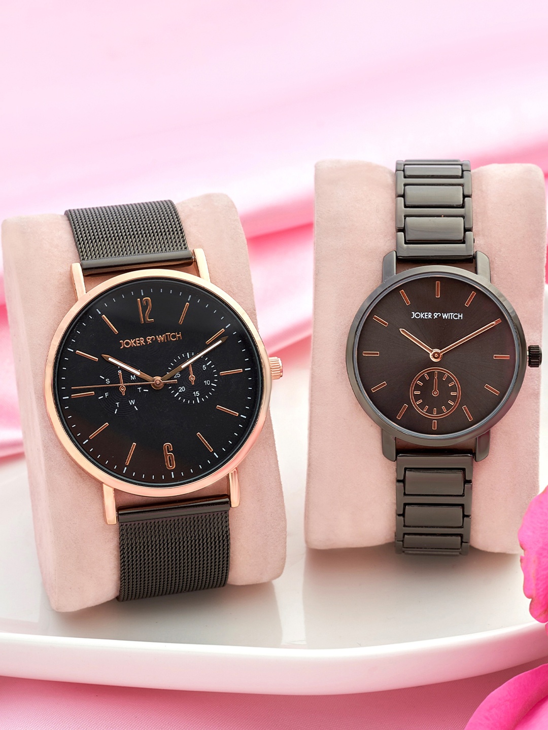 

JOKER & WITCH Benny & Selena Analogue Couple Watches Giftset, Grey