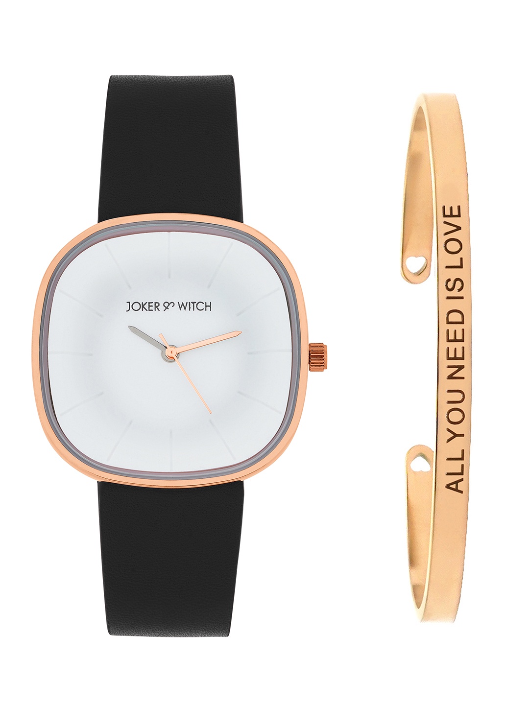 

JOKER & WITCH Women Dazzle Loop Watch Bracelet Stack Gift Set JWBS1099, Black