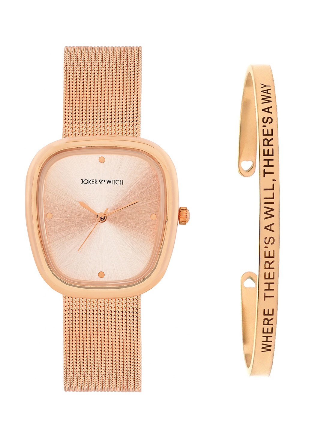 

JOKER & WITCH Women Urban Aura Watch Bracelet Stack Gift Set, Rose gold