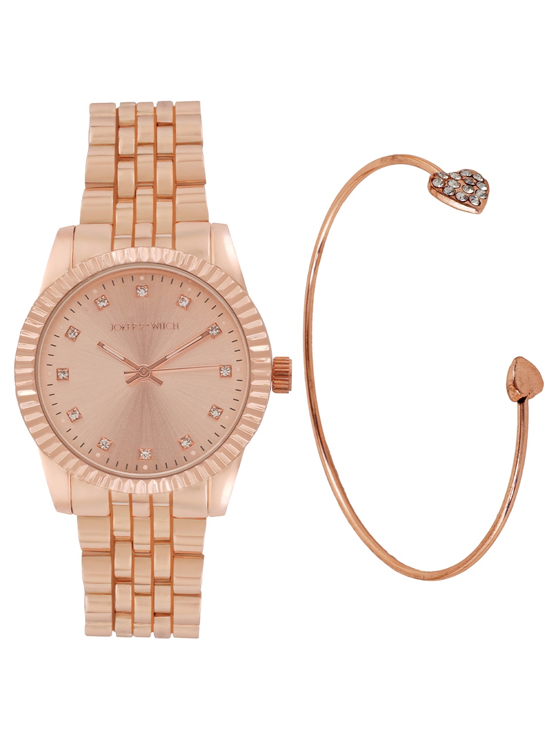 

JOKER & WITCH Women Luxe Link Watch Bracelet Stack Gift Set, Rose gold