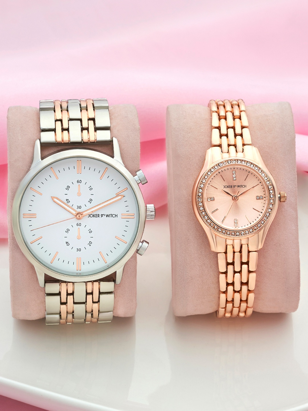 

JOKER & WITCH Jonathan & Sydney Analogue Couple Watches Giftset, Rose gold