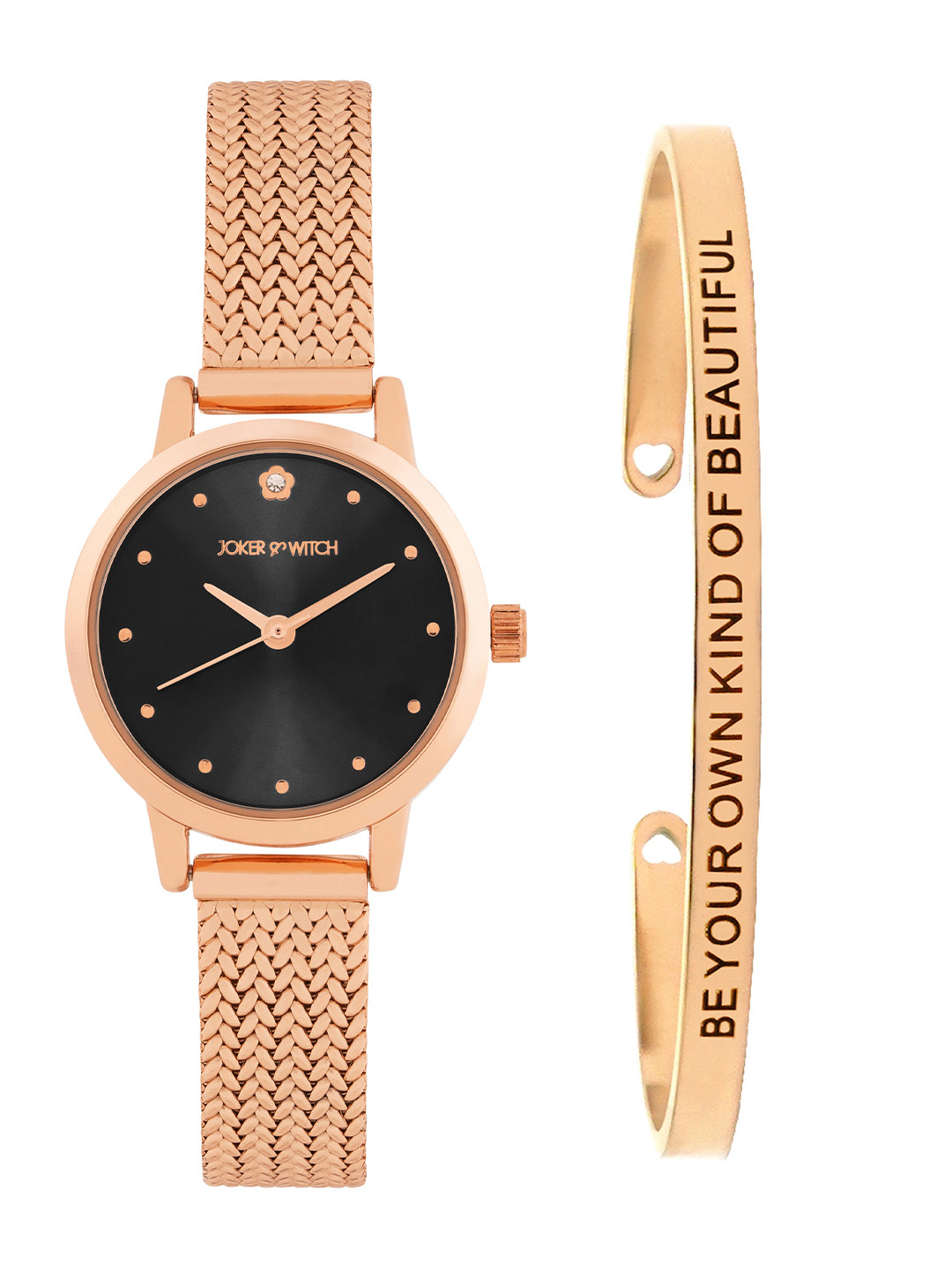 

JOKER & WITCH Women Elegance Loom Watch Bracelet Stack Gift Set, Rose gold