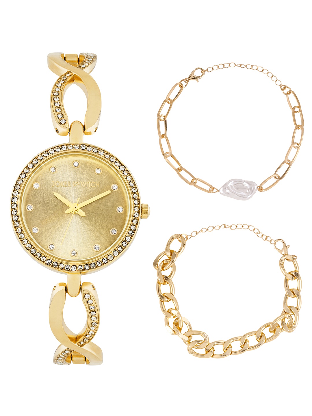

JOKER & WITCH Women Chic Elegance Gold Watch Bracelet Stack