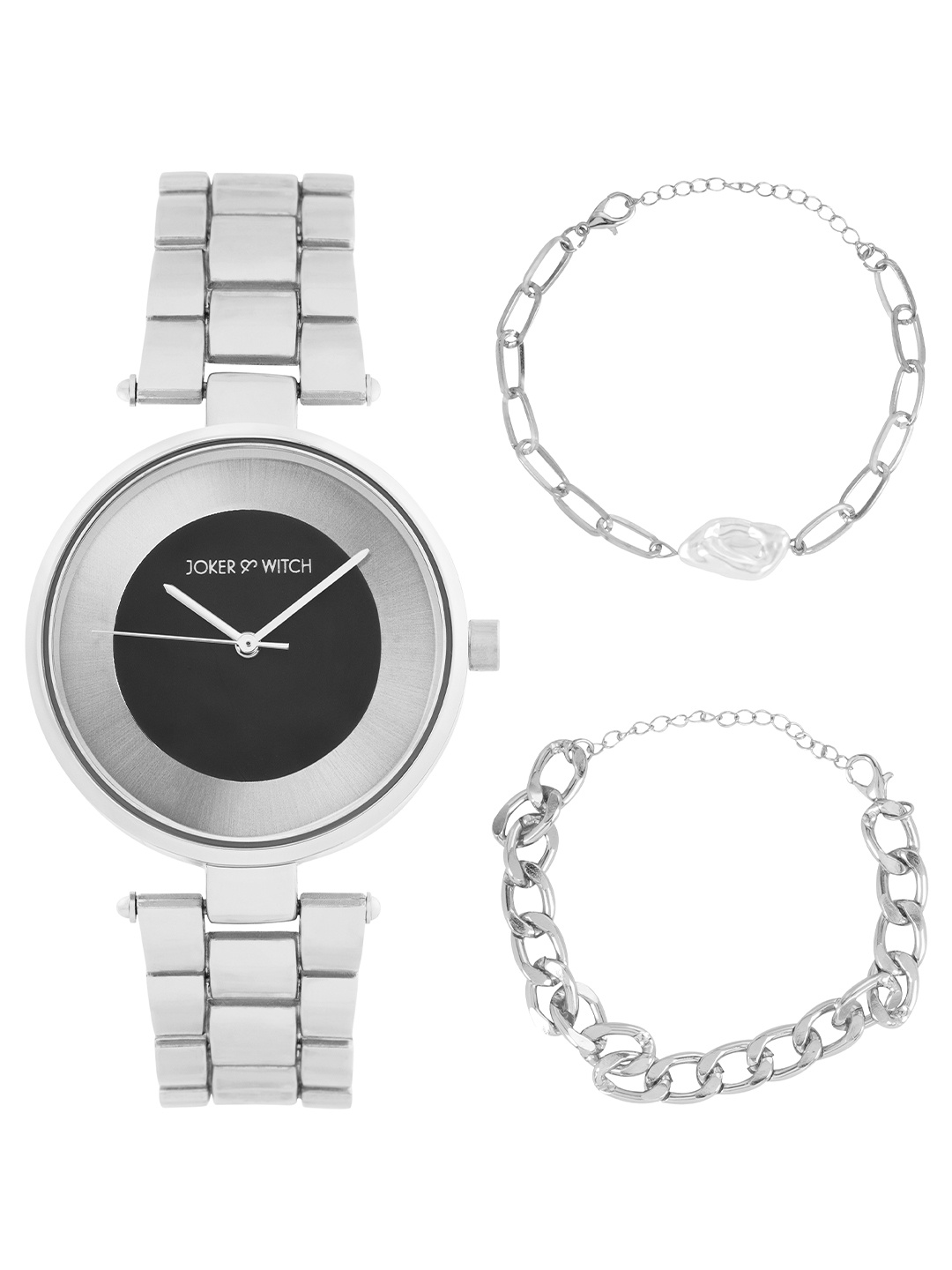 

JOKER & WITCH Women Stellar Twist Watch Bracelet Stack Gift Set, Silver