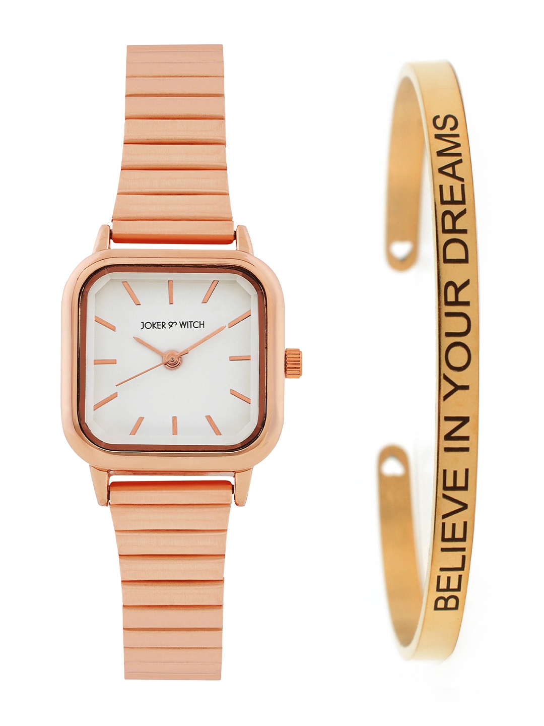 

JOKER & WITCH Women Moonlit Charm Watch Bracelet Stack Gift Set JWBS1080, Rose gold