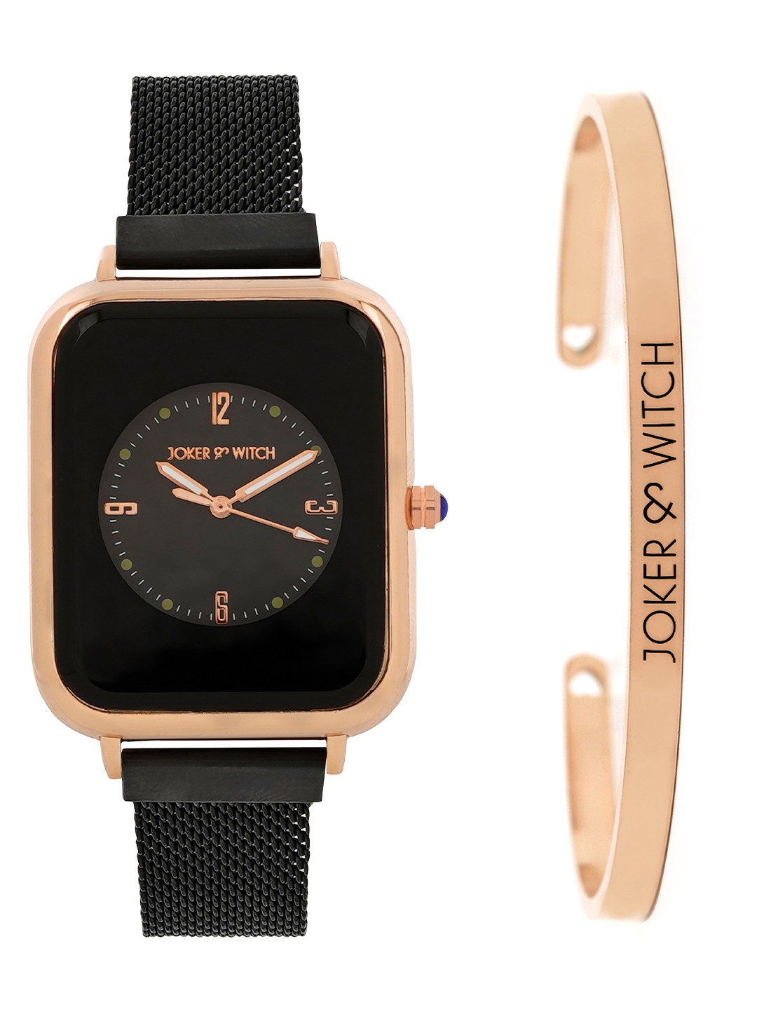 

JOKER & WITCH Women Radiant Pulse Watch Bracelet Stack Gift Set JWBS1071, Black