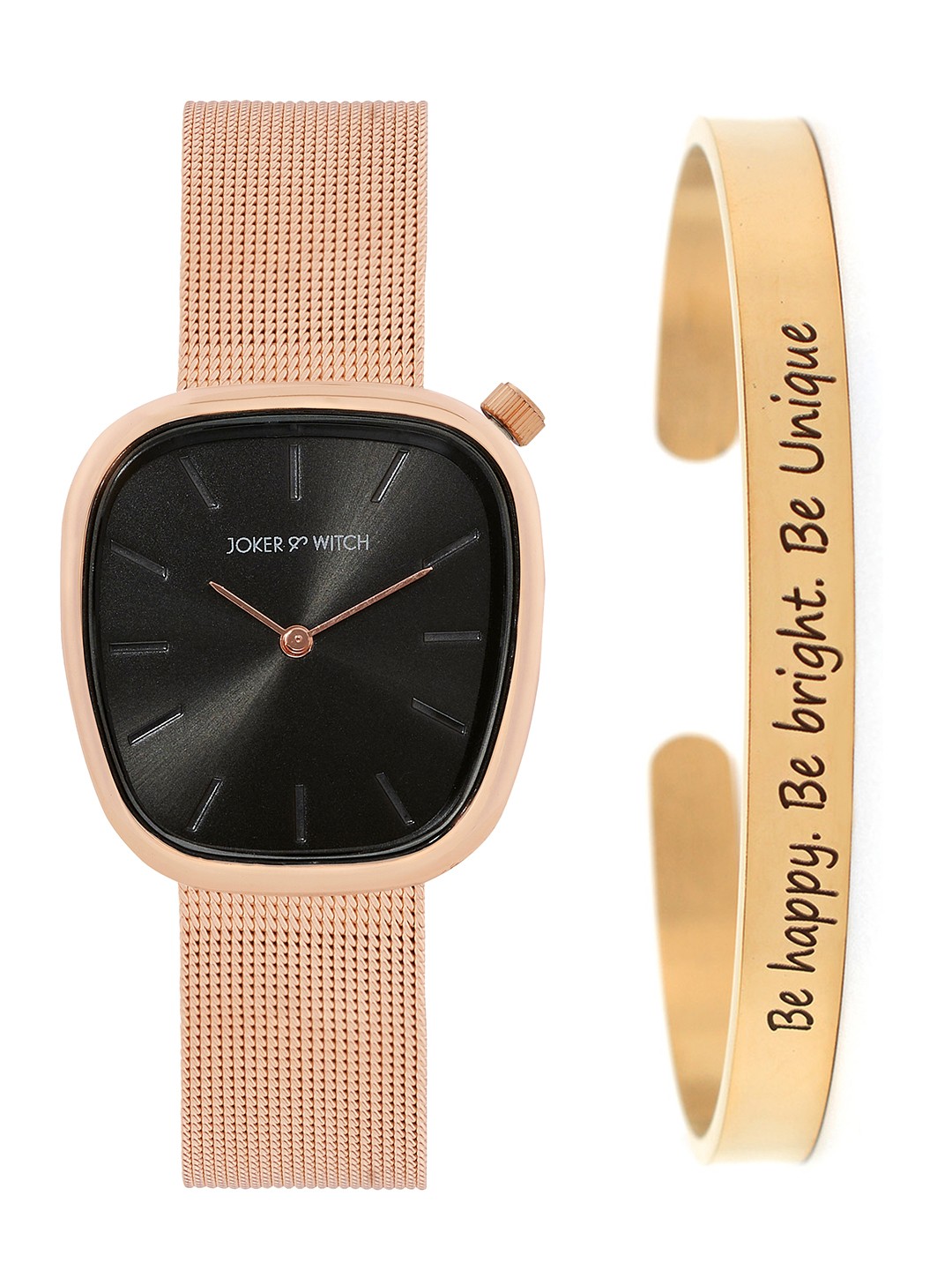 

JOKER & WITCH Women Crystal Eclipse Watch Bracelet Stack Gift Set JWBS1079, Rose gold