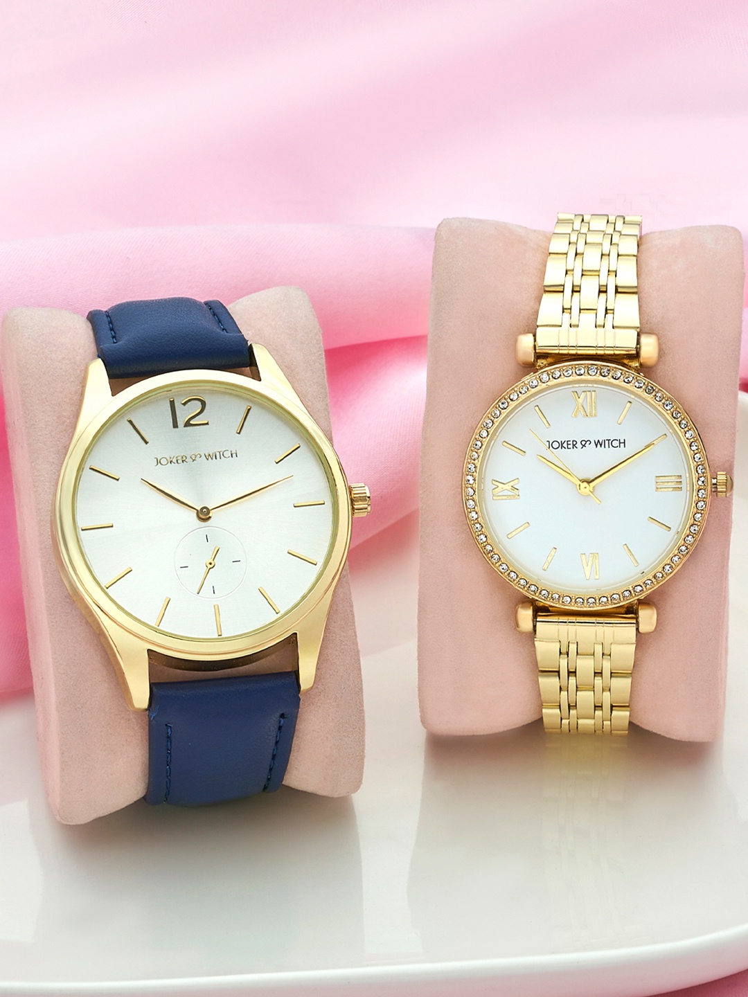 

JOKER & WITCH Joshua & Jodie Analogue Couple Watches Giftset, Gold