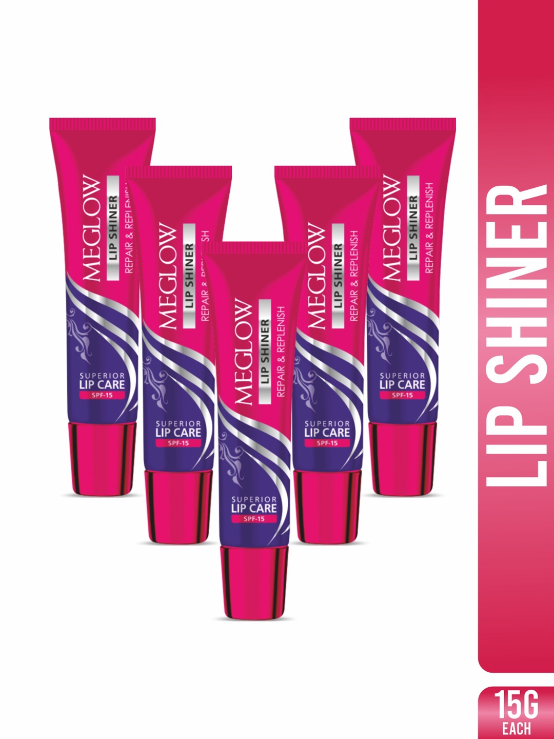 

MEGLOW Lip Shiner For Nourishment With SPF 15 & Jojoba Oil - 15 g, Pink