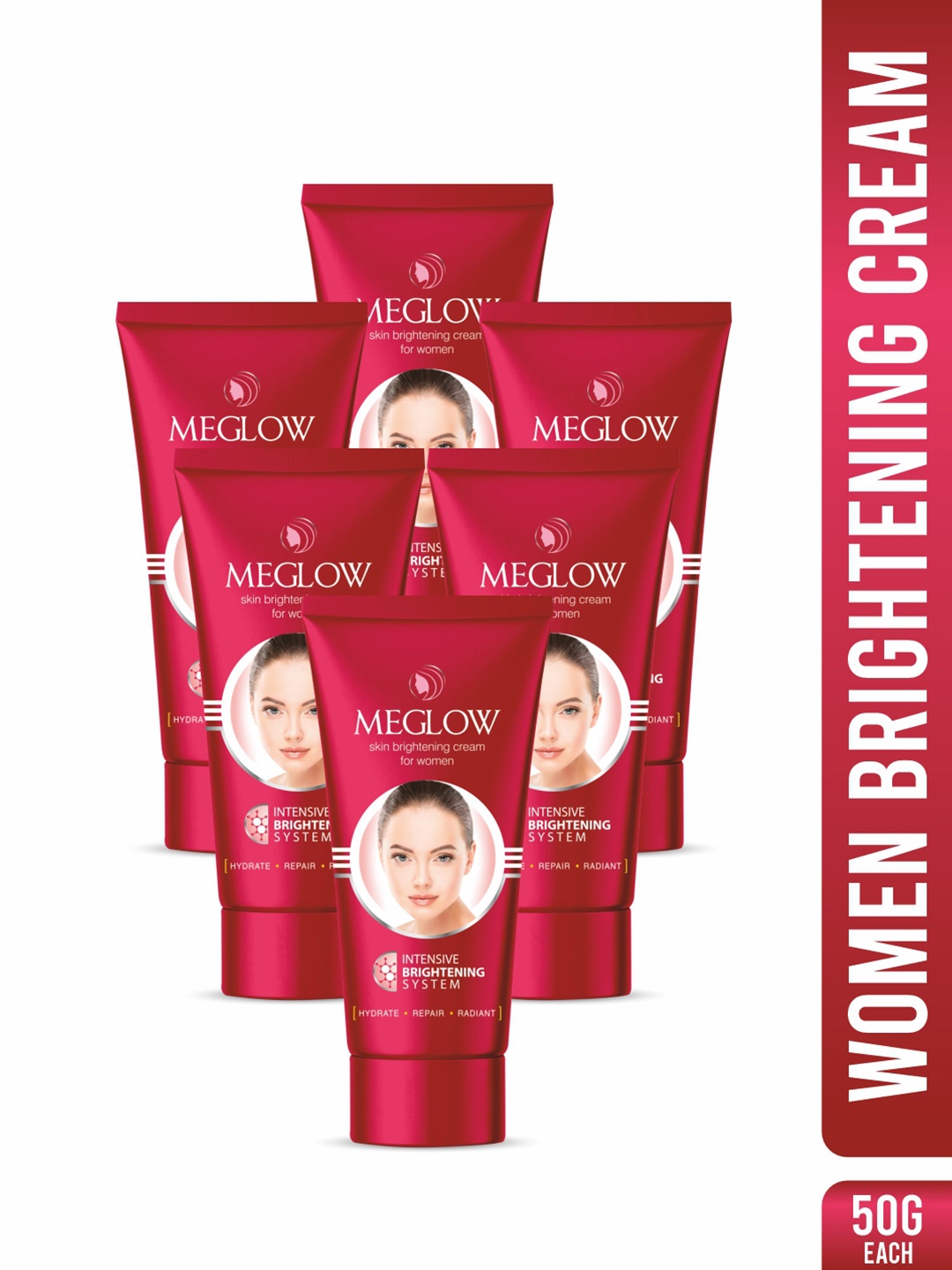 

MEGLOW Set Of 6 Skin Brightening Cream With Vitamin E For Softening - 50 g, Red