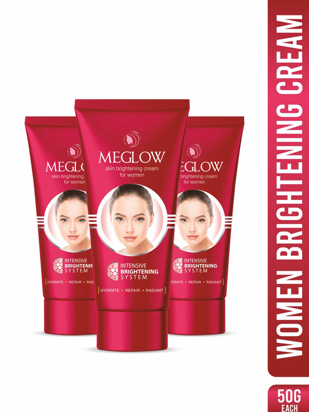 

MEGLOW Set Of 3 Skin Brightening Cream With Vitamin E For Softening - 50 g, Red