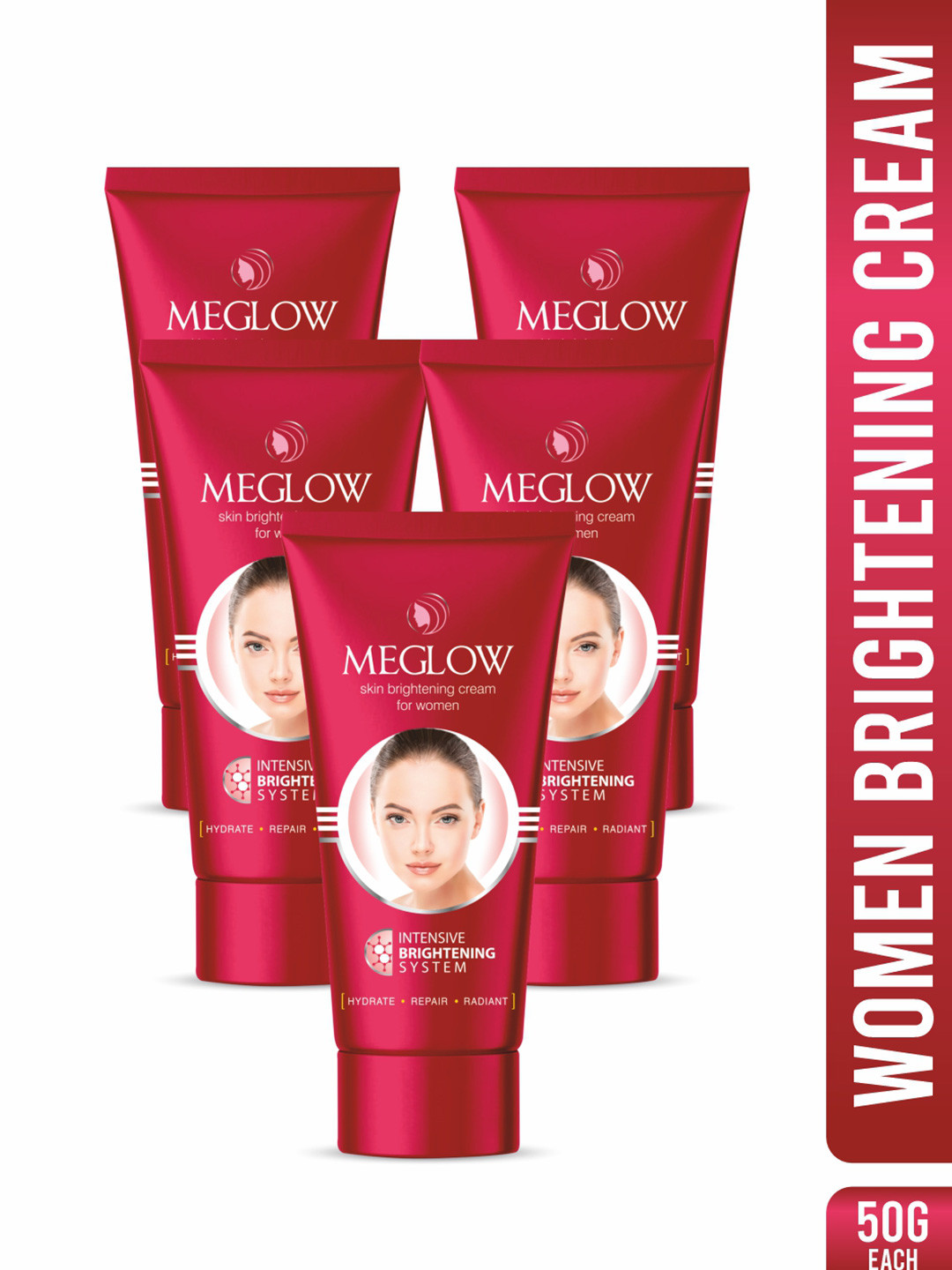 

MEGLOW Set Of 5 Skin Brightening Cream With Vitamin E For Softening - 50 g, Red