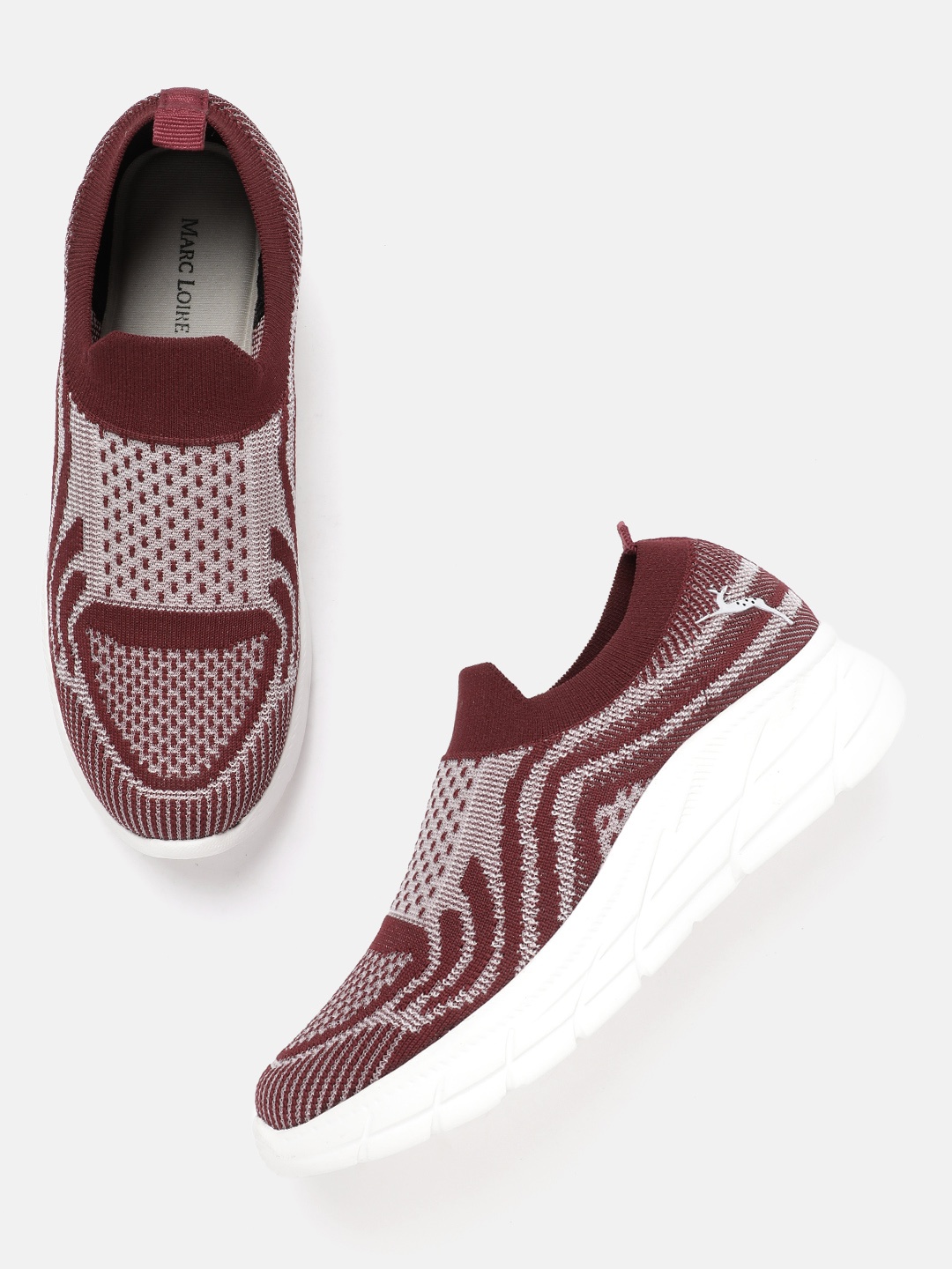 

Marc Loire Women Woven Design Slip-On Sneakers, Maroon