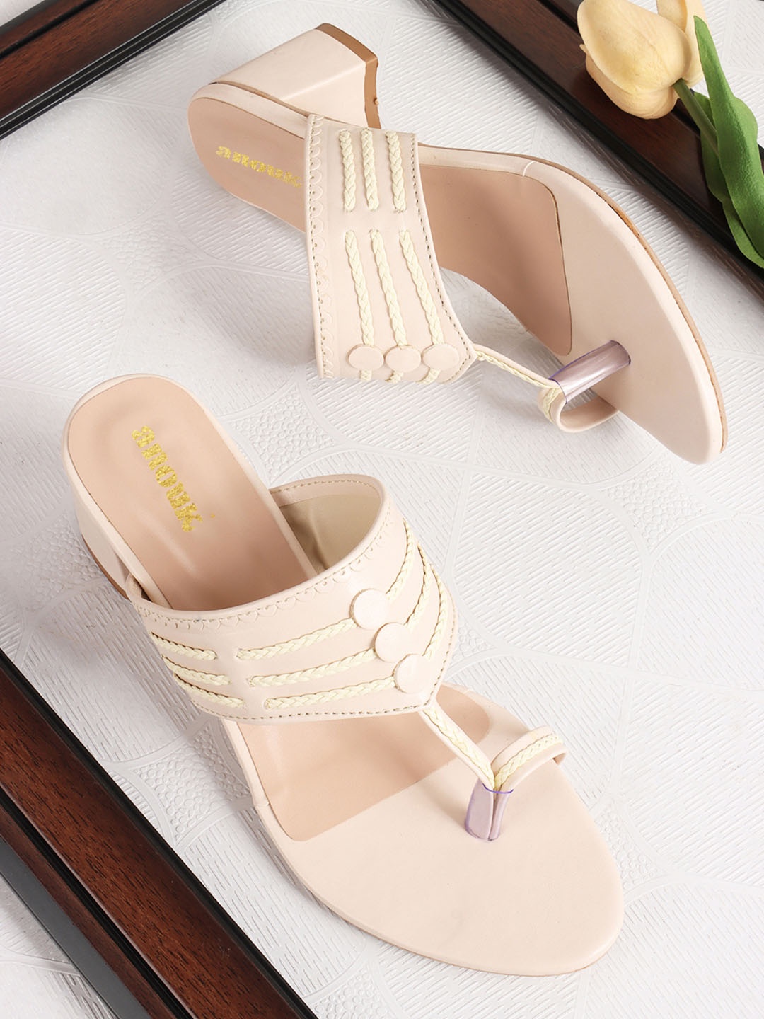 

Anouk Block Sandals, Cream