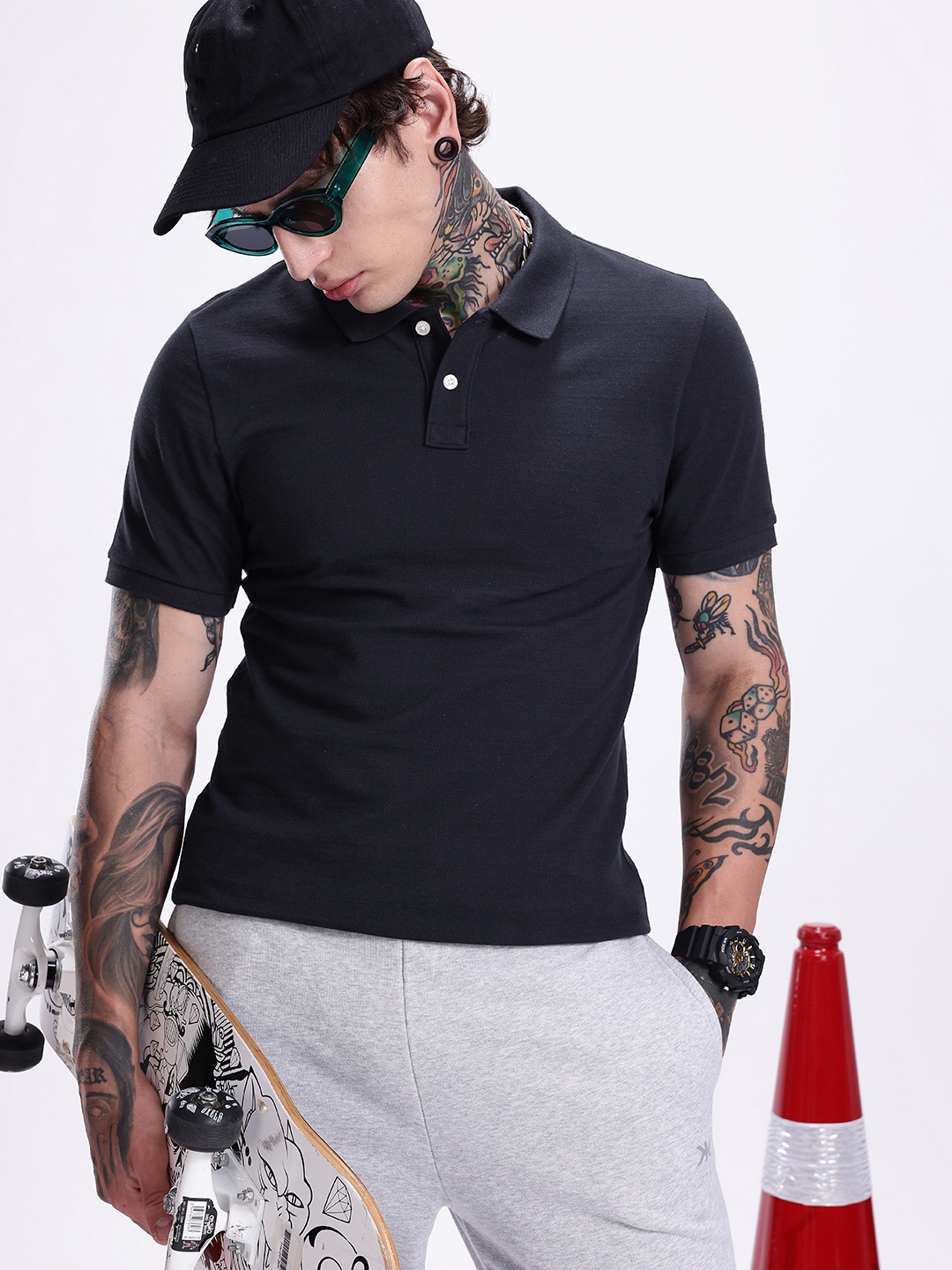 

Kook N Keech Men Polo Collar T-shirt, Charcoal