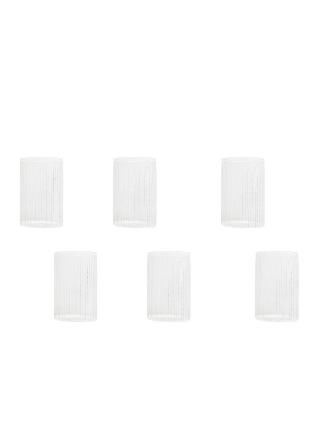 

Aura Transparent 6 Pieces Borosilicate Daily Use Ribbed Glass Set 310ml