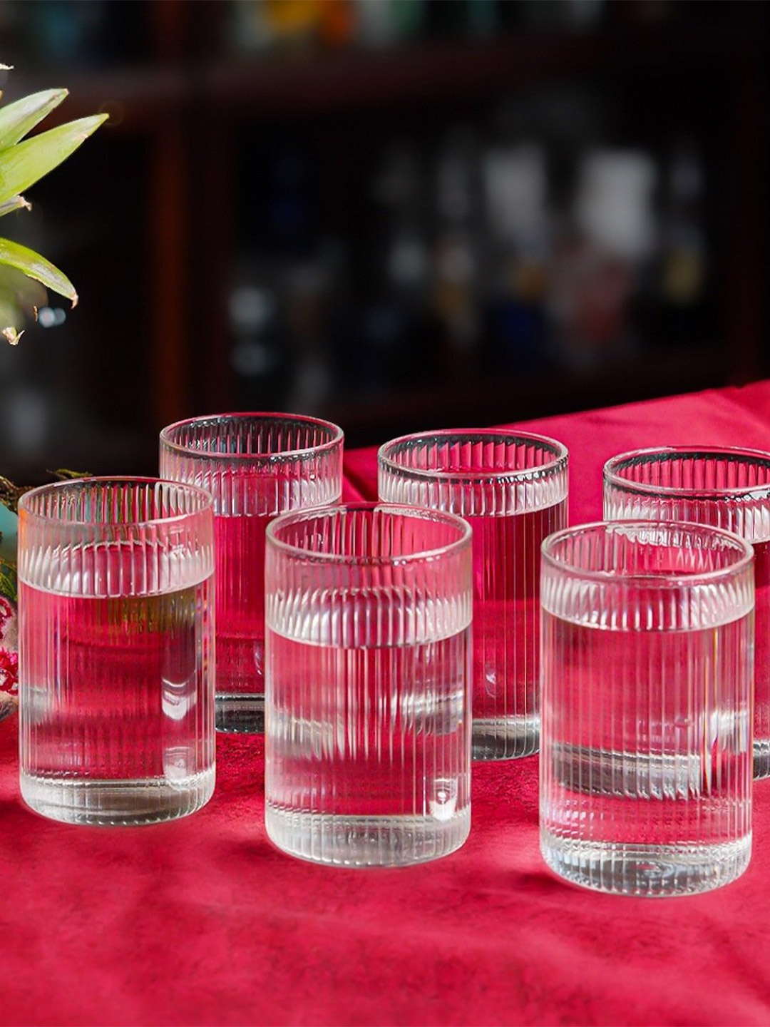 

Aura Transparent 6 Pieces Borosilicate Daily Use Ribbed Glass Set 310ml