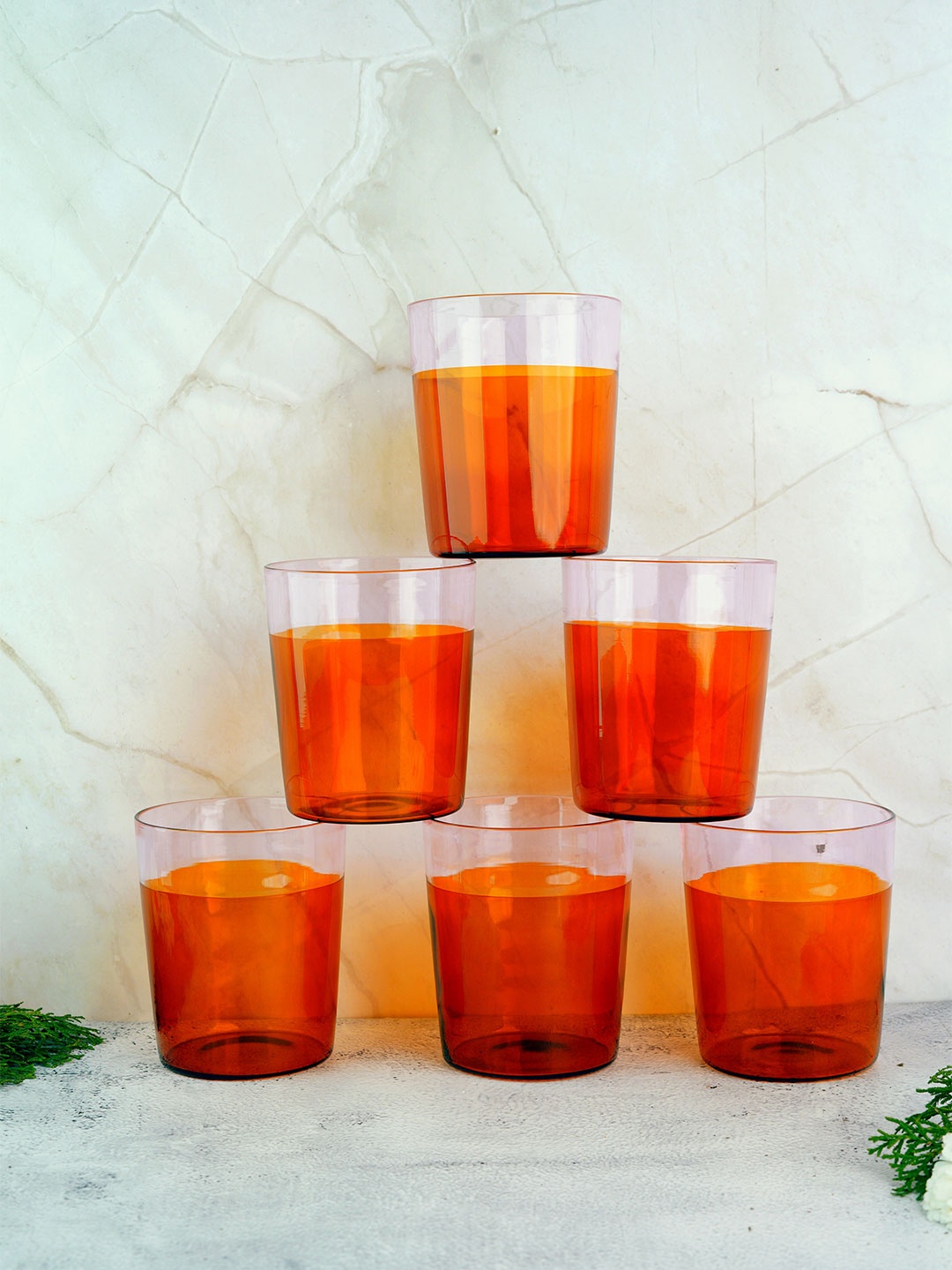 

Aura Pink & Blue 6 Pieces Borosilicate Amber Dual Tone Water Glass