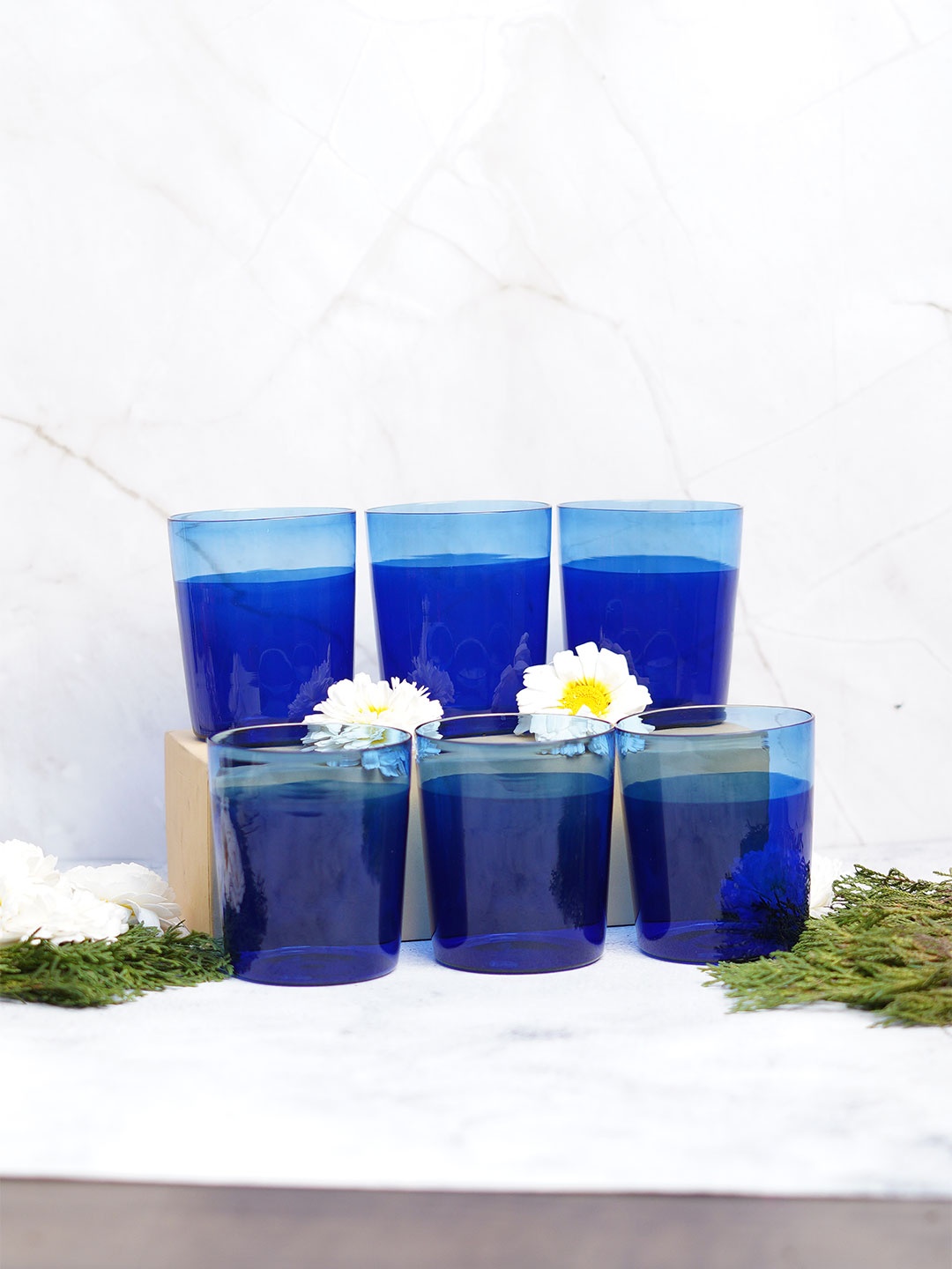 

Aura Light Blue & Green 6 Piece Dual Tone Water Glass