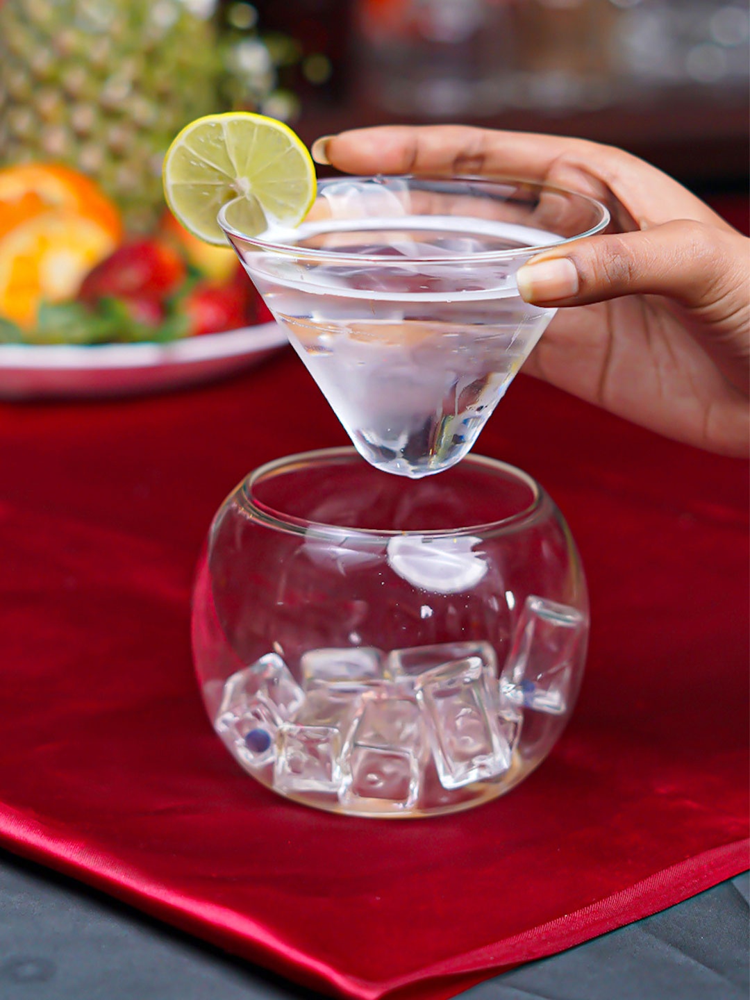 

Aura Transparent 2 Pieces Borosilicate Clear Chiller Cocktail Bar Glass 160 ml