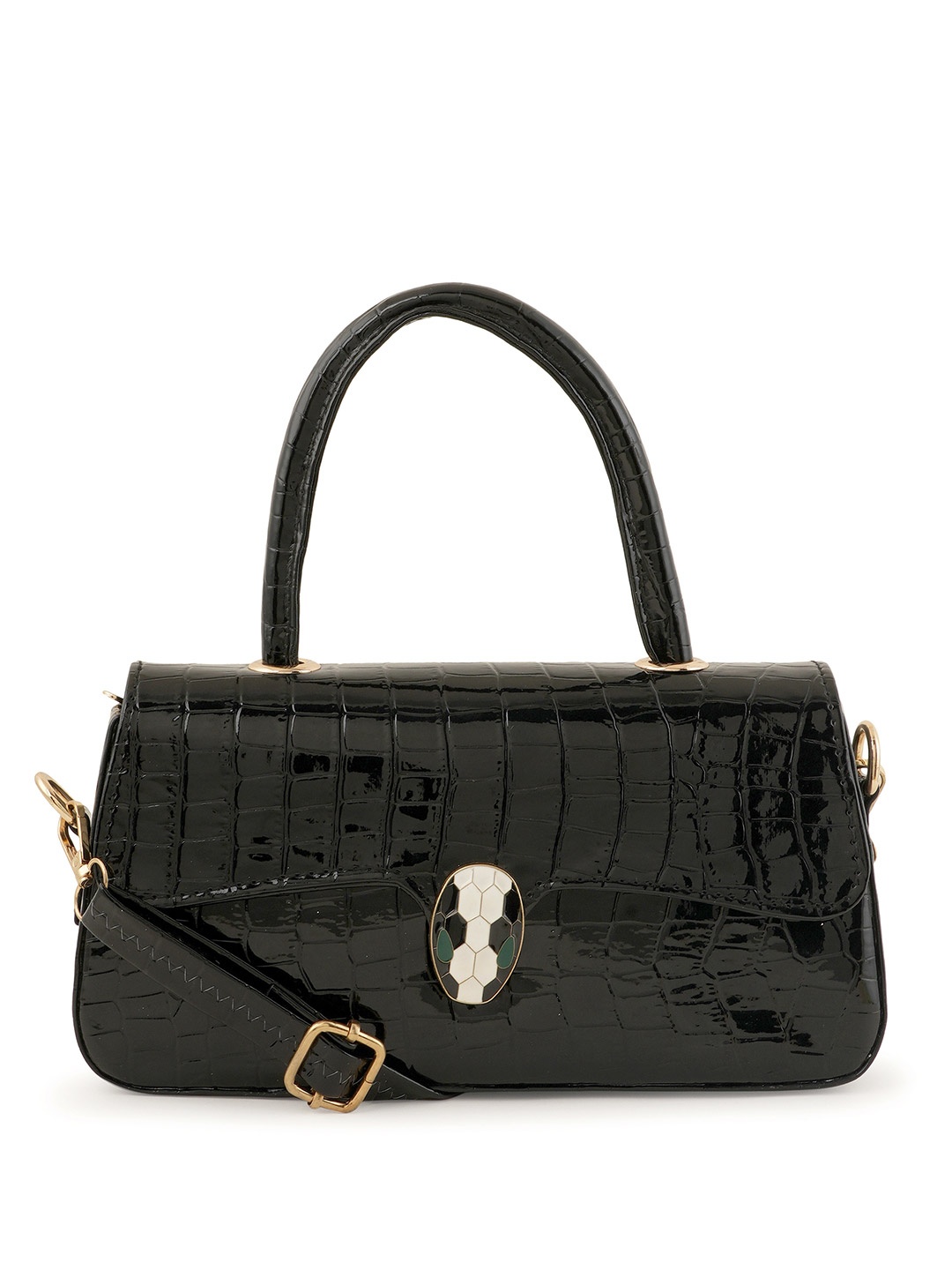 

Flingo Leather Shopper Handheld Bag, Black