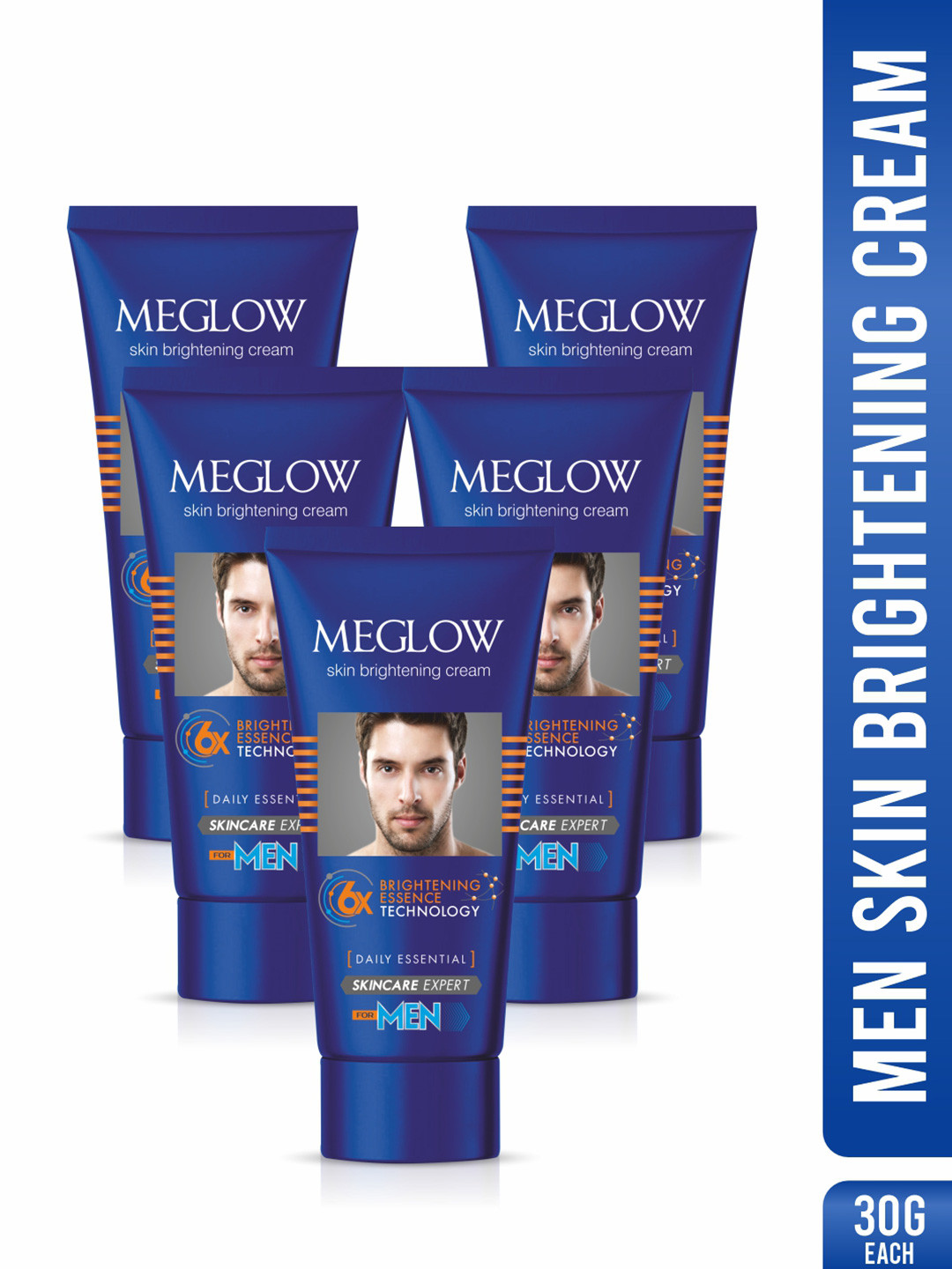 

MEGLOW Set Of 5 Skin Brightening Cream With Vitamin E For Softening - 30 g Each, Blue